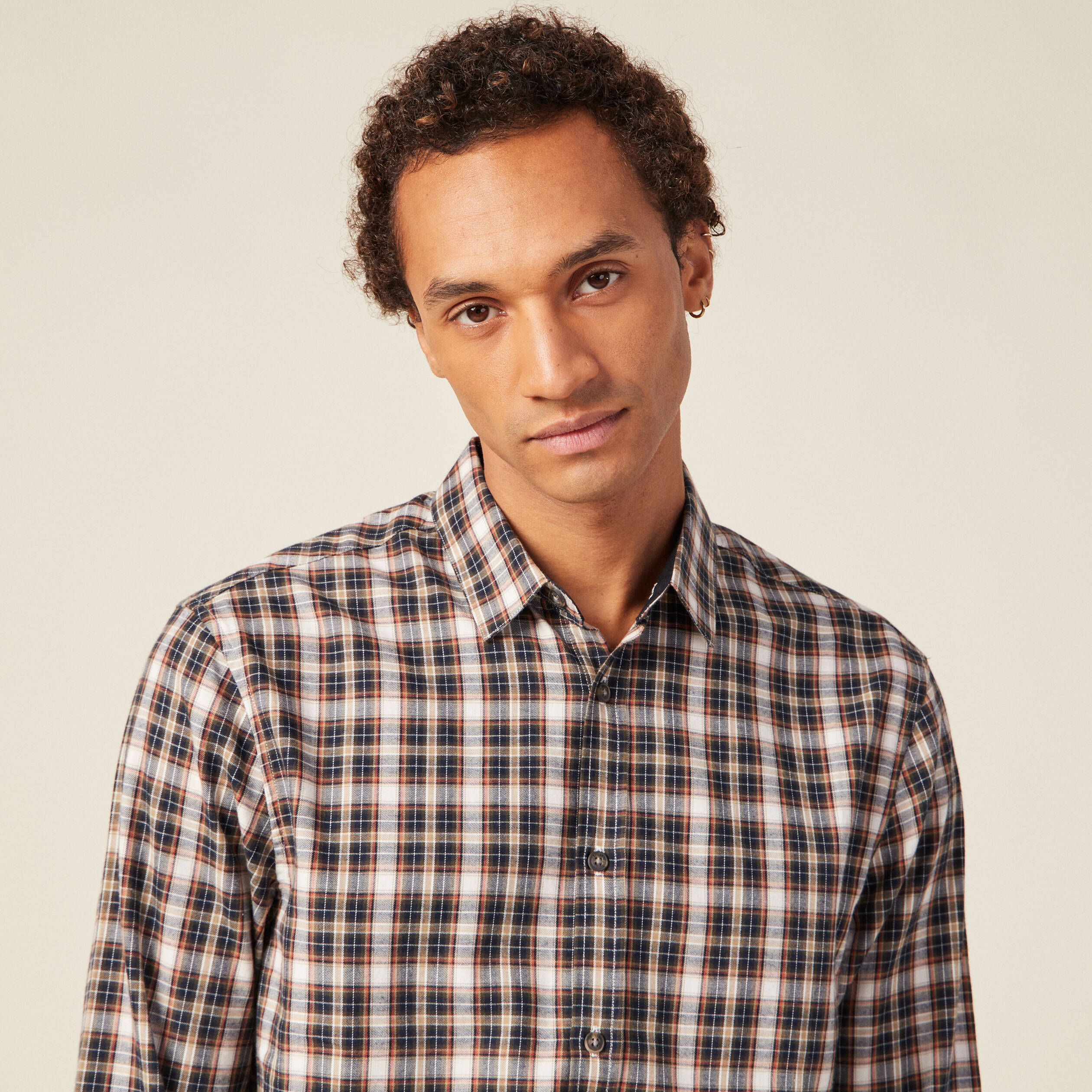 Chemise manches longues ecru homme