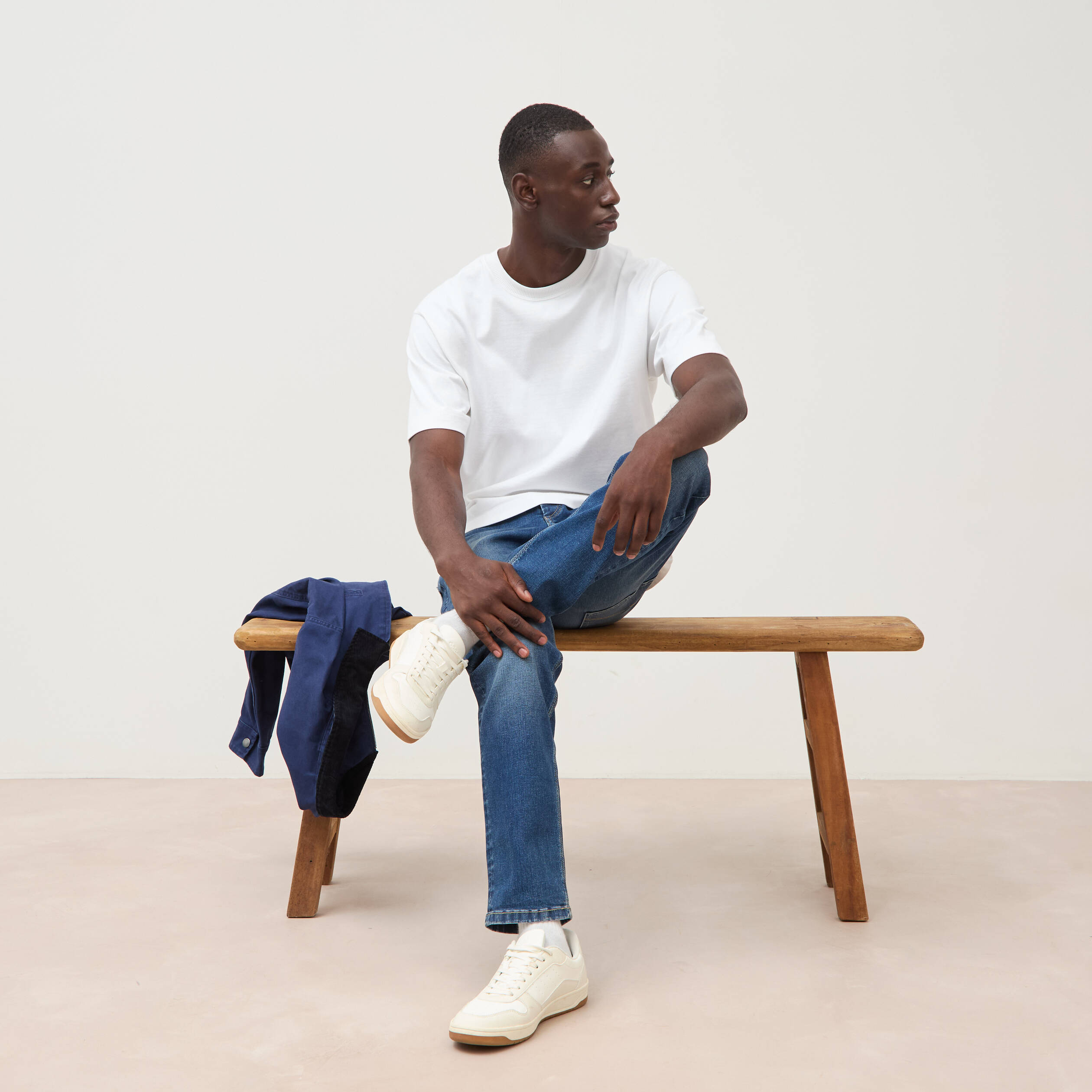 Jeans straight longueur 30 denim stone homme