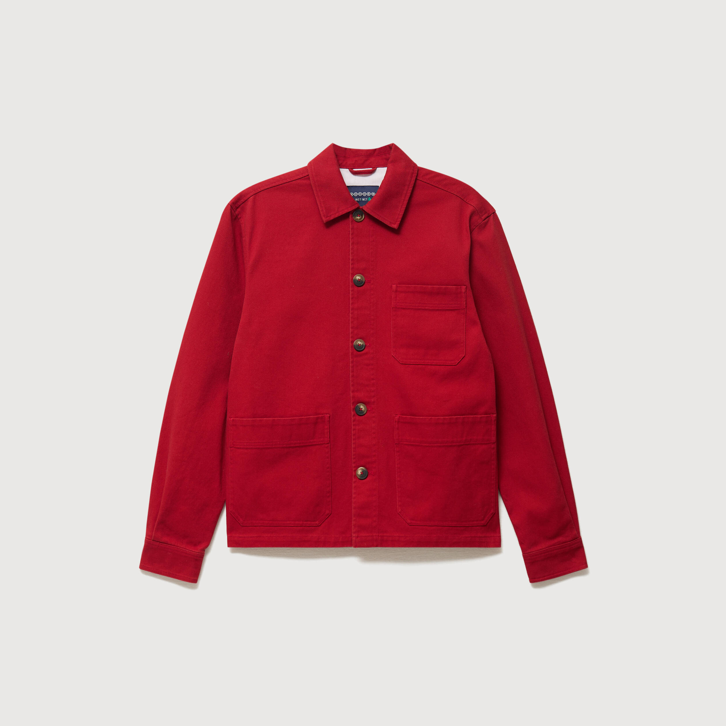 Surchemise droite en coton rouge fonc&eacute; homme