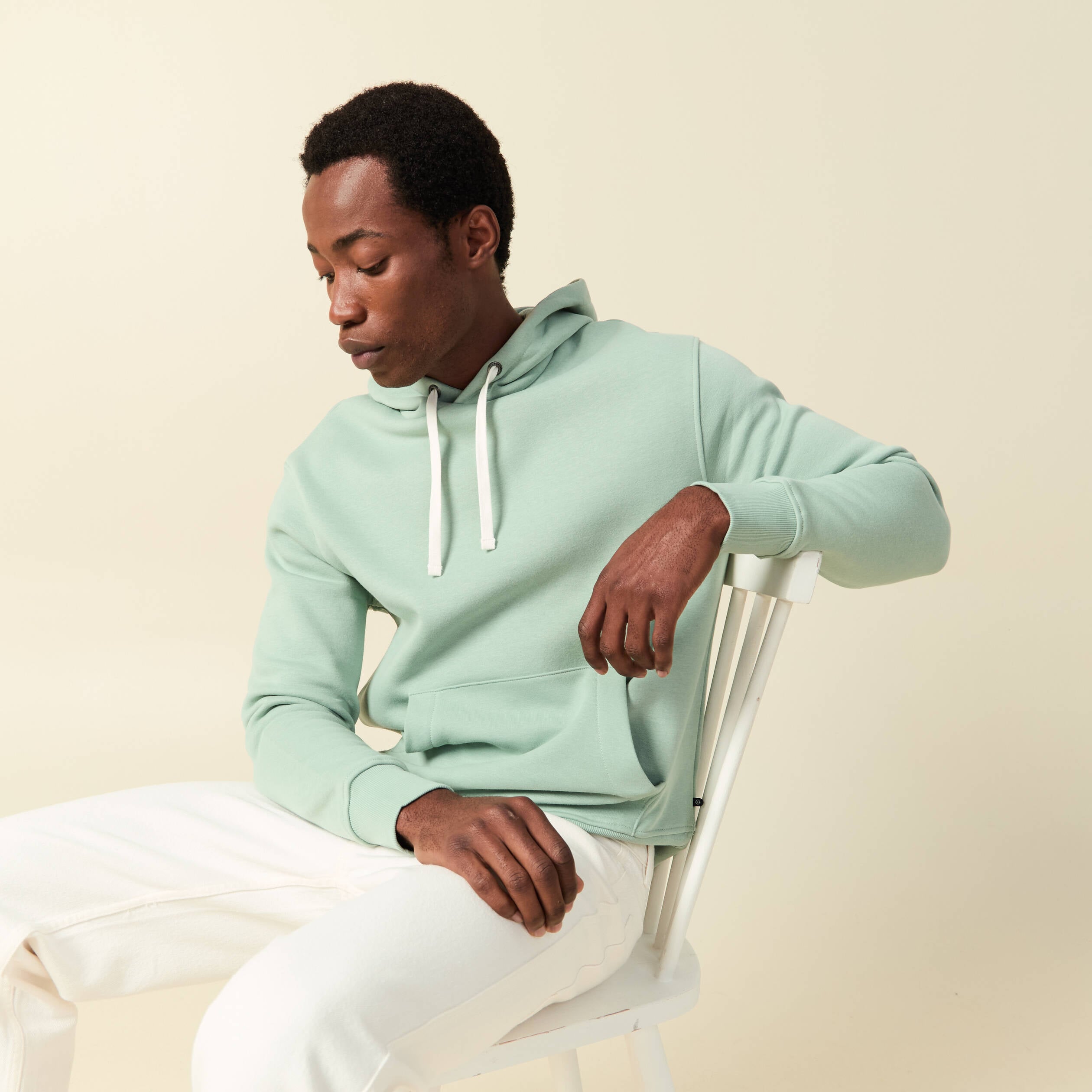 Sweat &agrave; capuche vert pastel homme