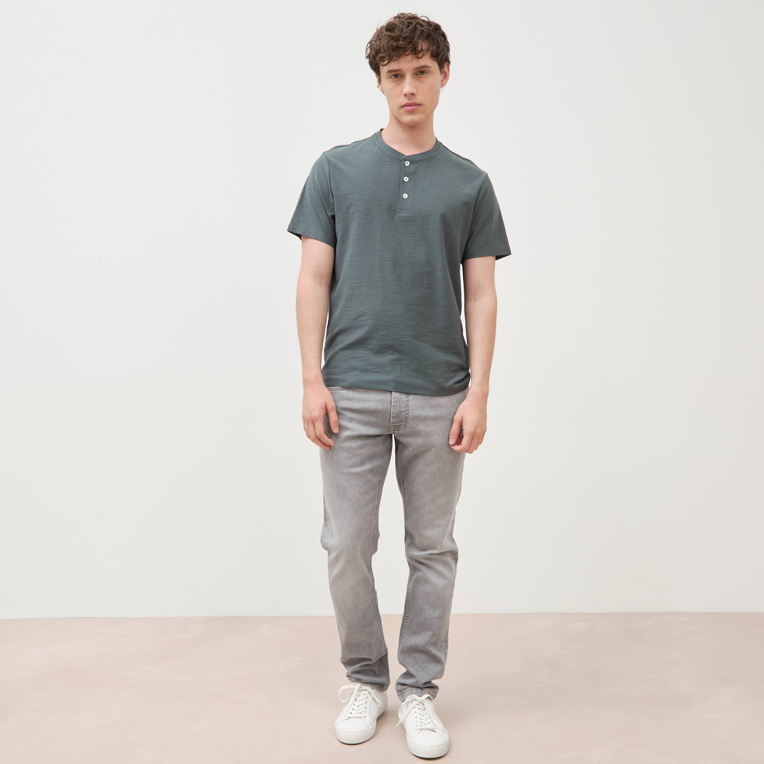 T-shirt manches courtes vert kaki homme