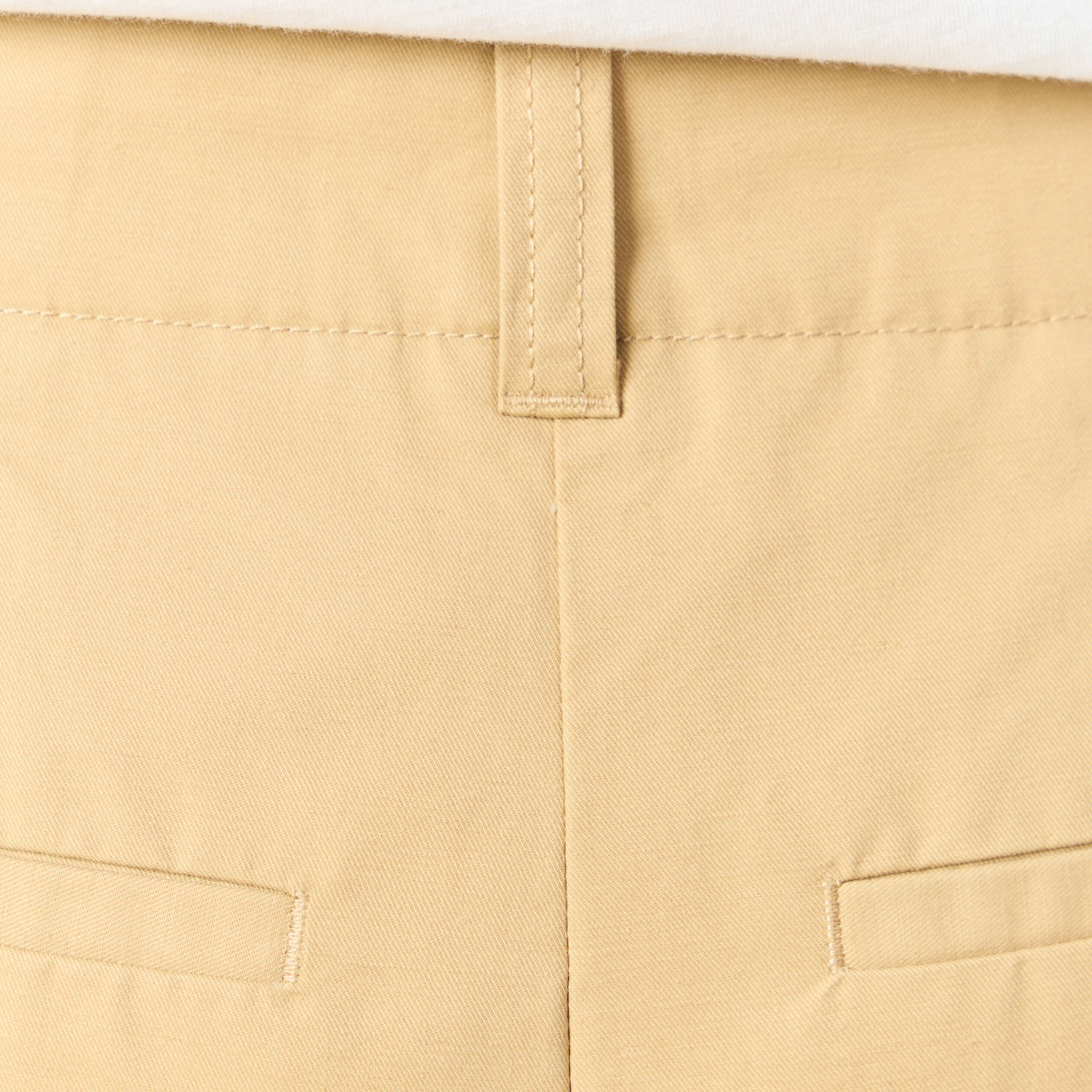 Pantalon large cropped taille haute beige femme