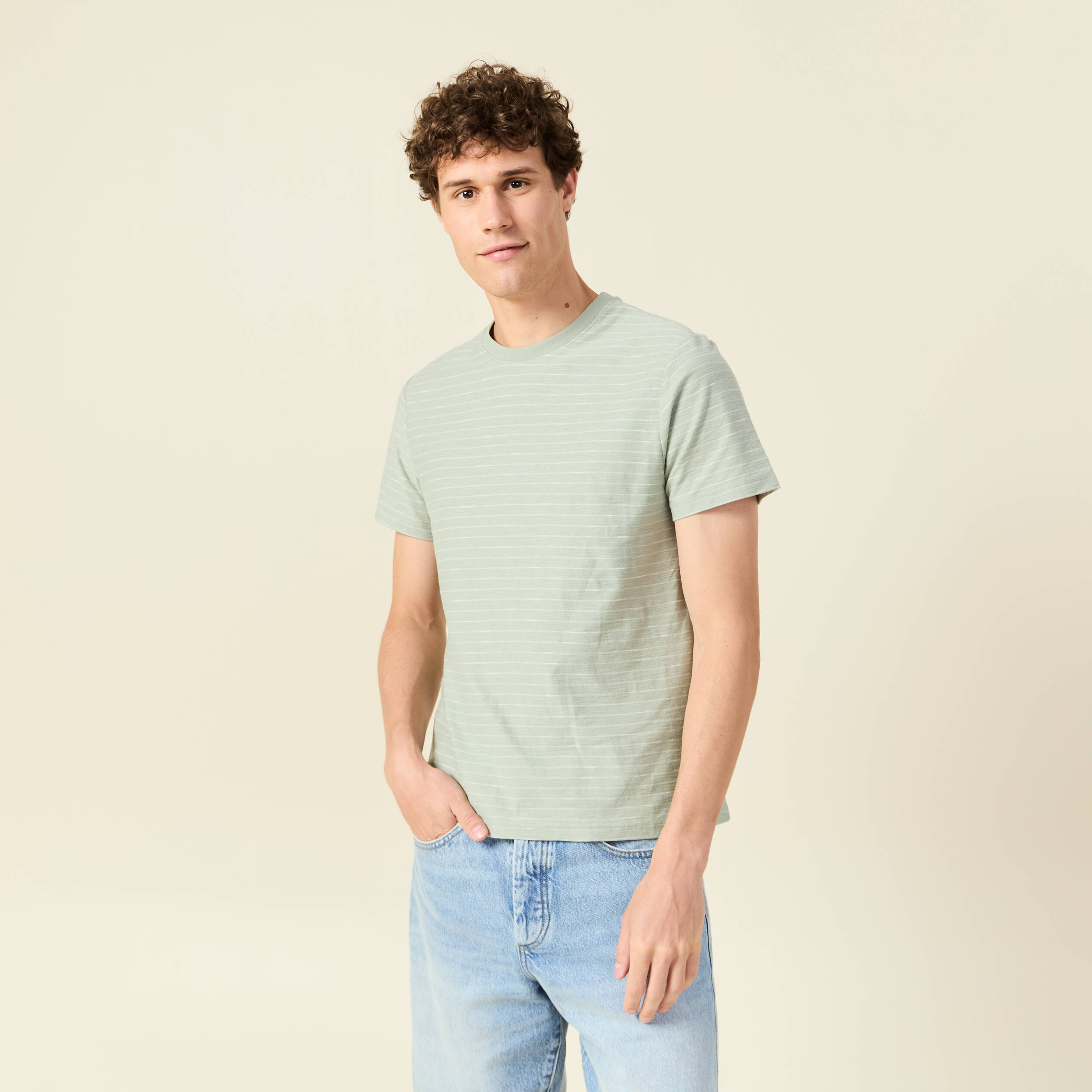 t shirt eco responsable vert olive homme T-shirt éco-responsable vert olive homme