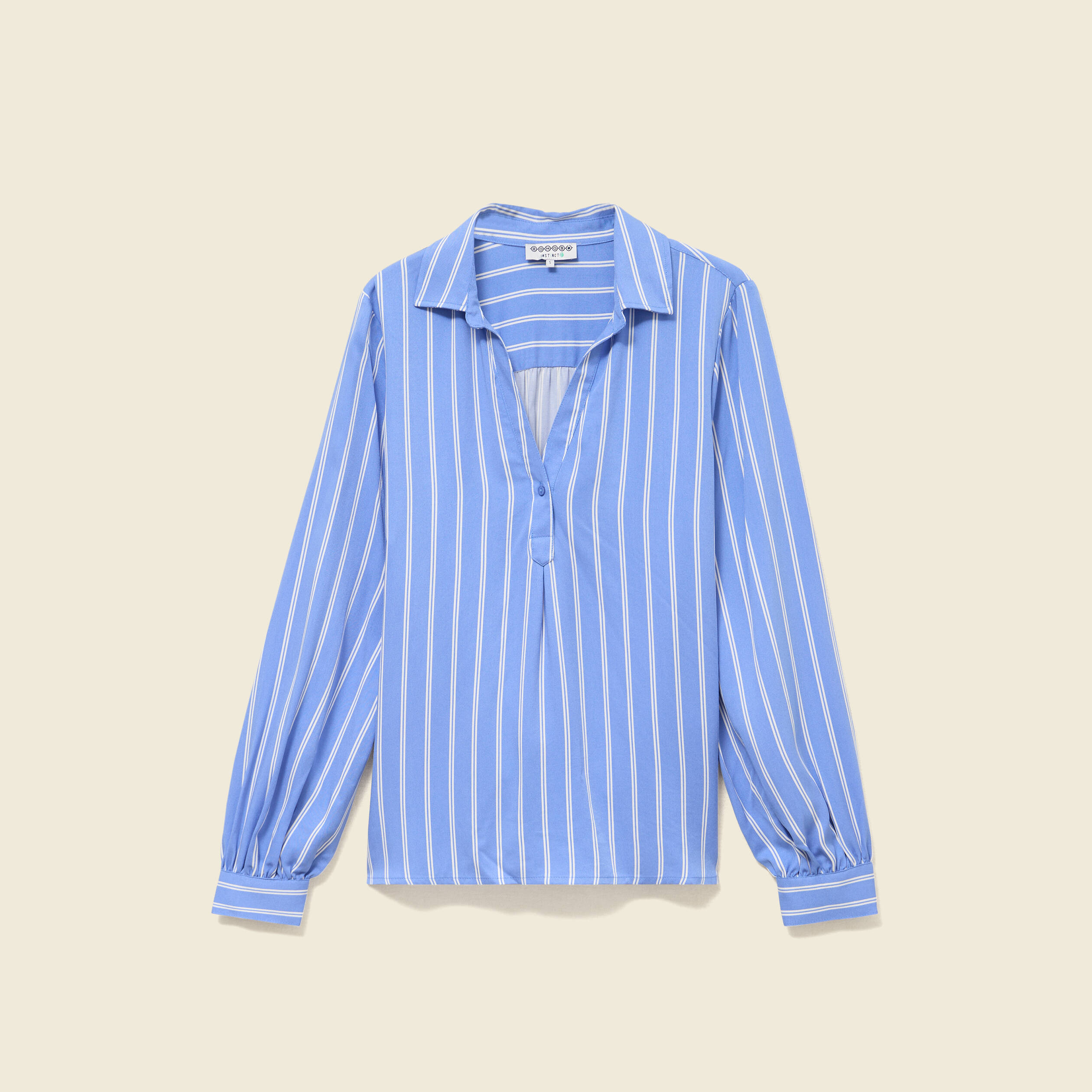 Blouse manches longues denim baby bleu femme