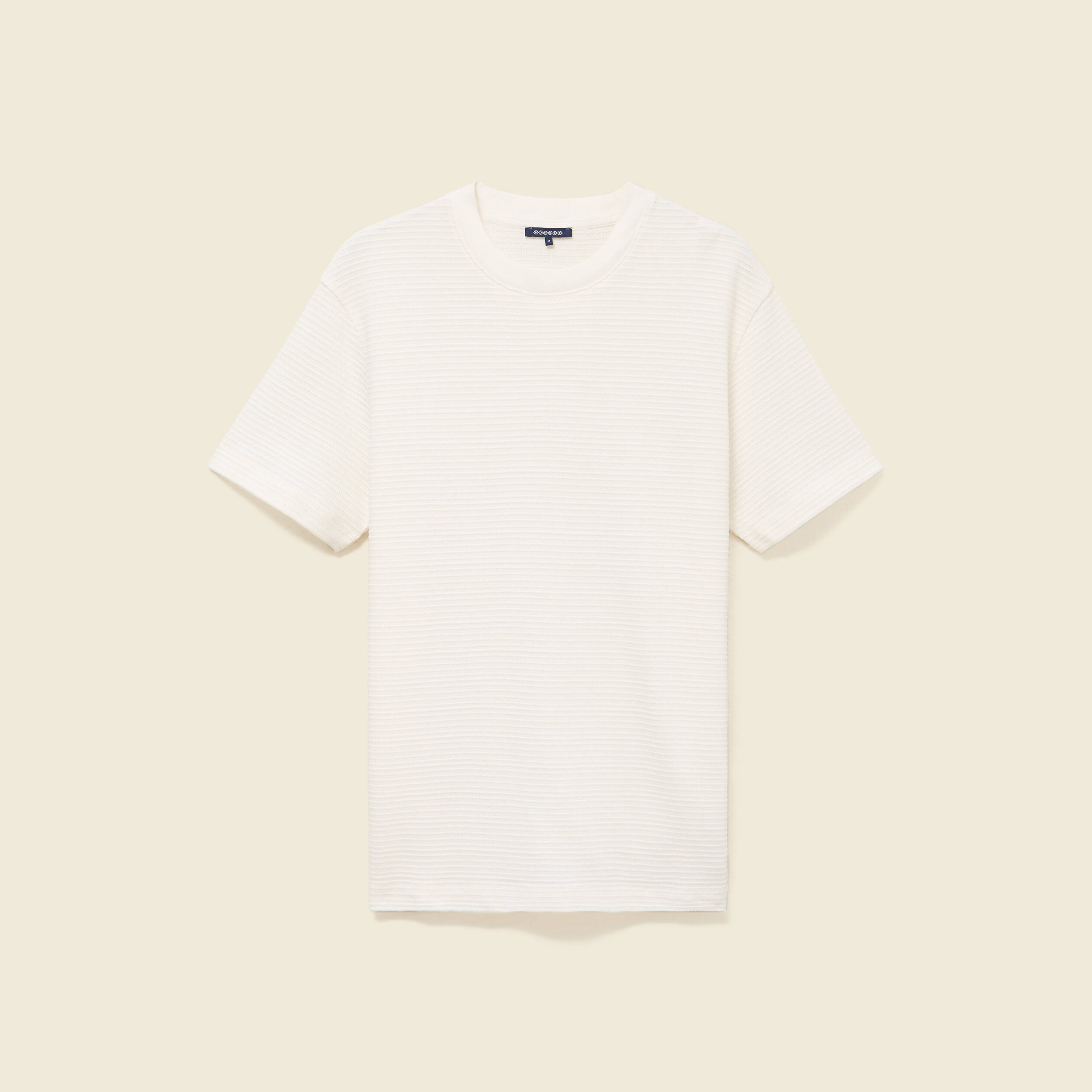 T-shirt ample en coton col rond ecru homme