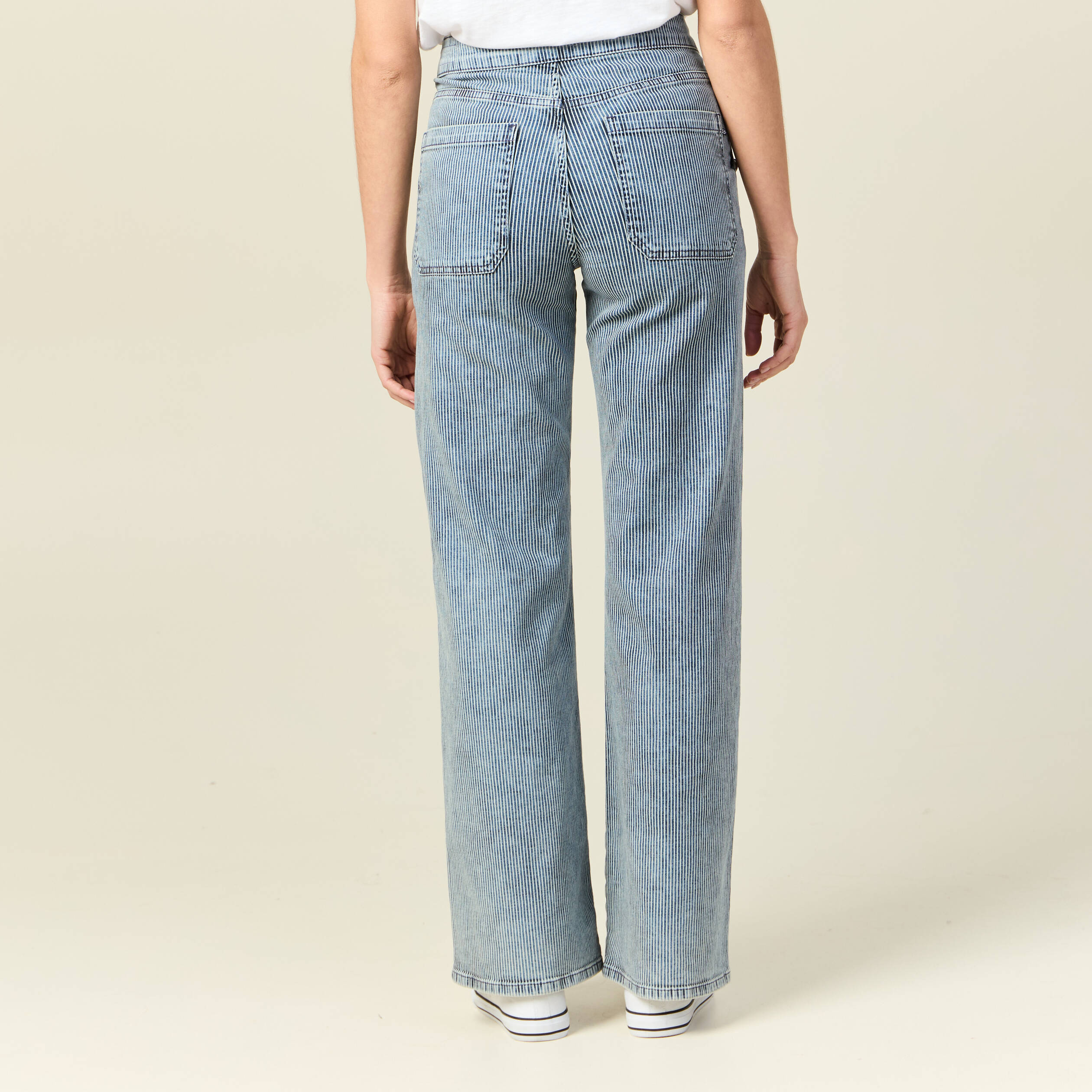 jeans large a pont denim used femme Jeans large à pont denim used femme