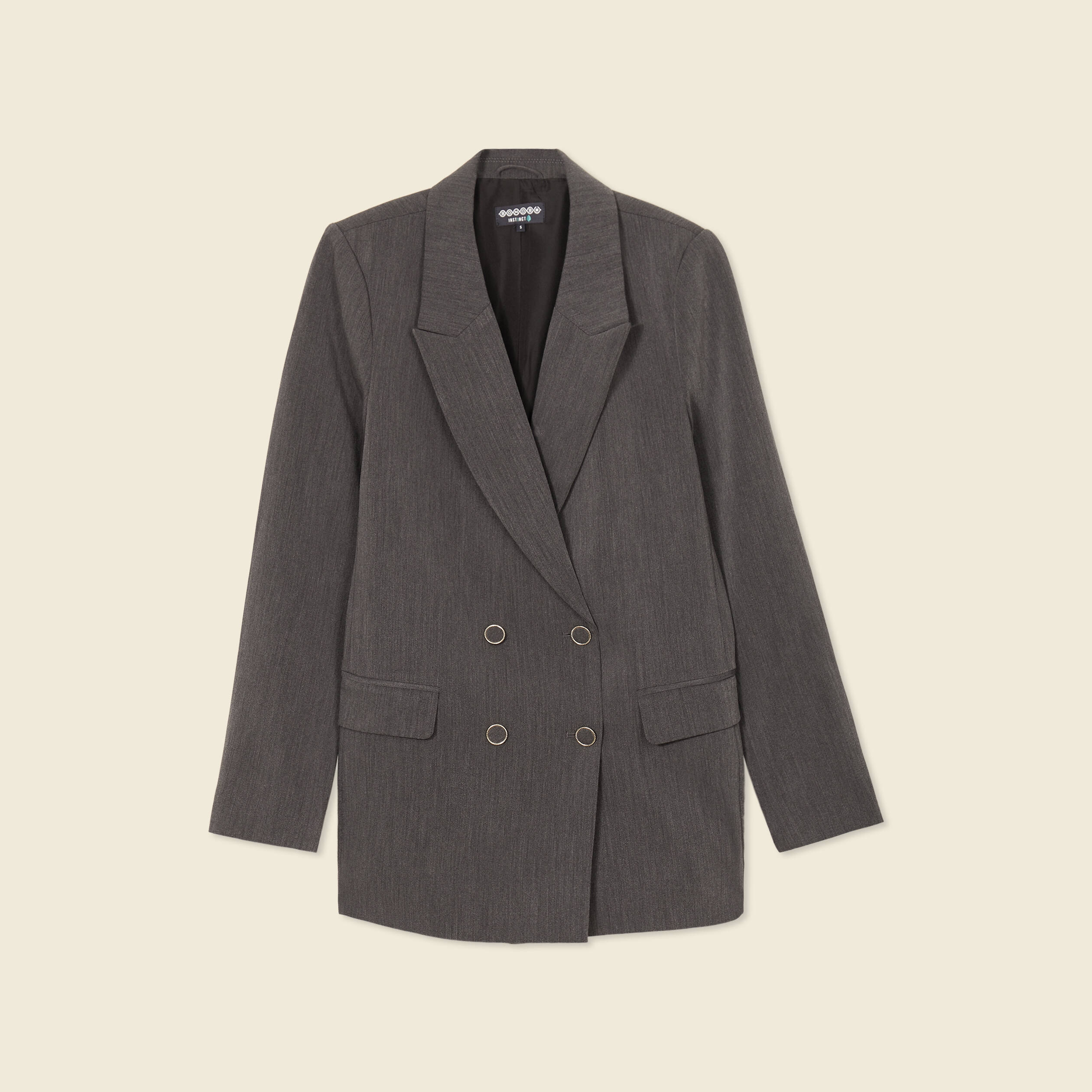 veste blazer double boutonnage gris femme Veste blazer double boutonnage gris femme
