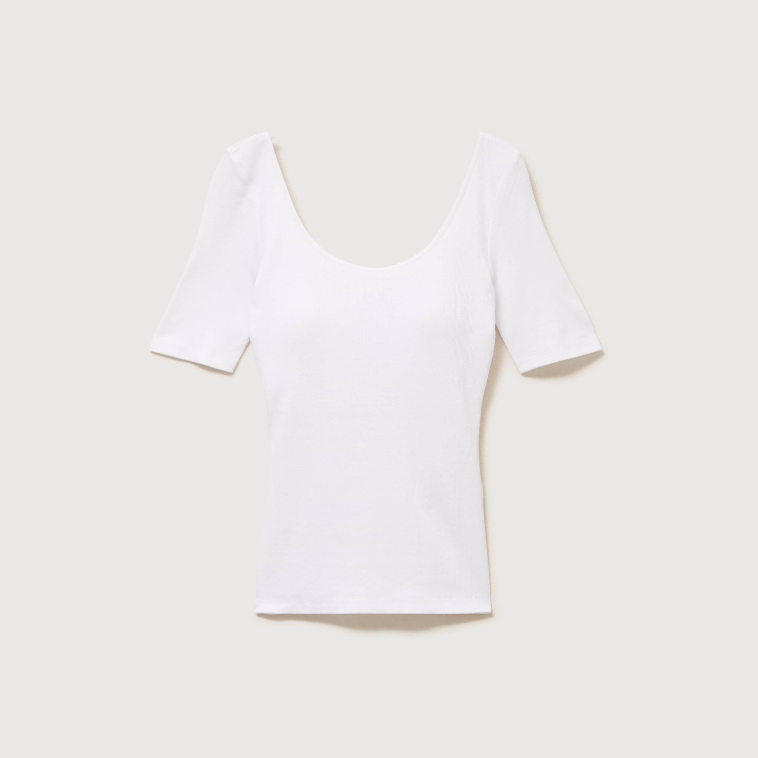 T-shirt ajust&eacute; avec brassi&egrave;re int&eacute;gr&eacute;e blanc femme