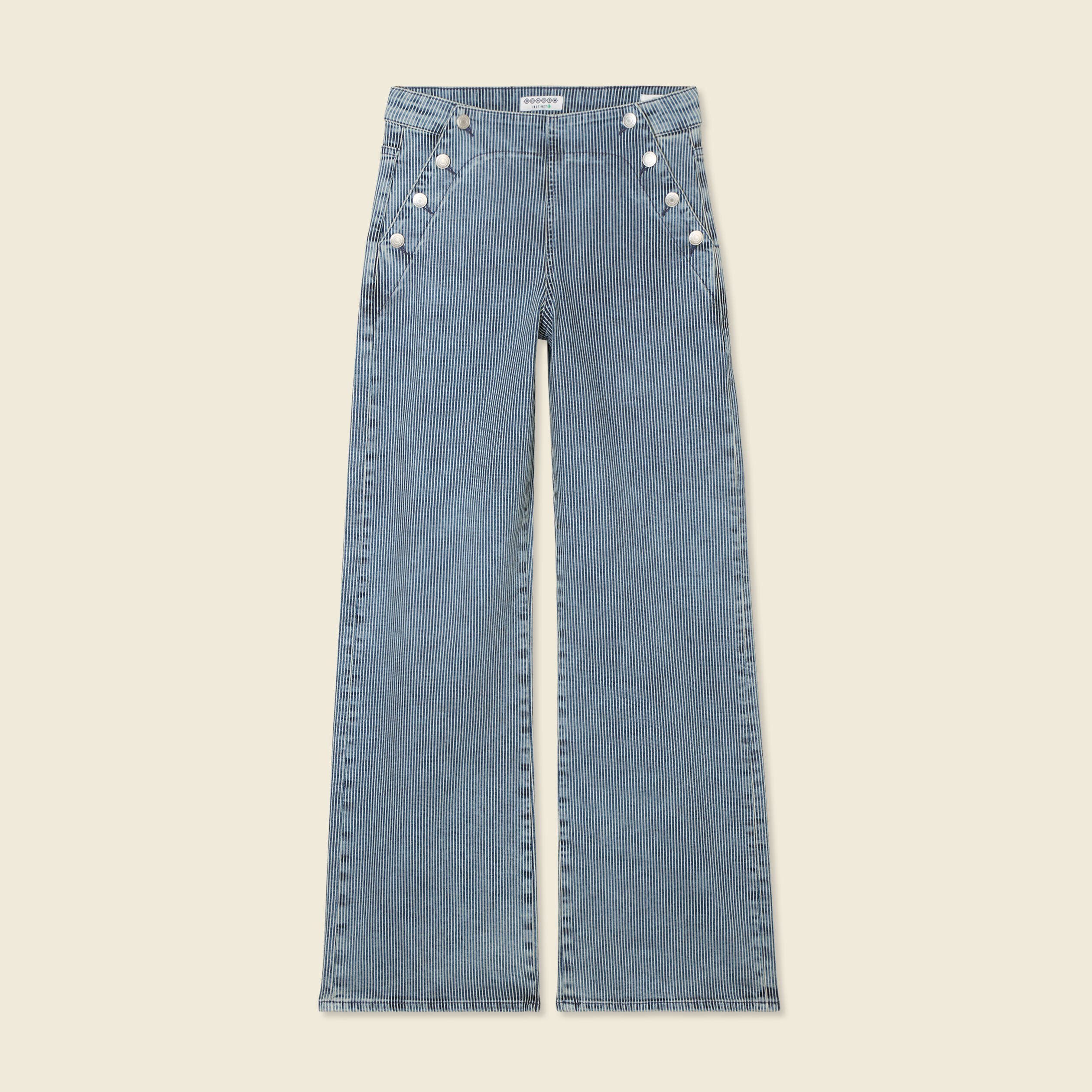 jeans large a pont denim used femme Jeans large à pont denim used femme