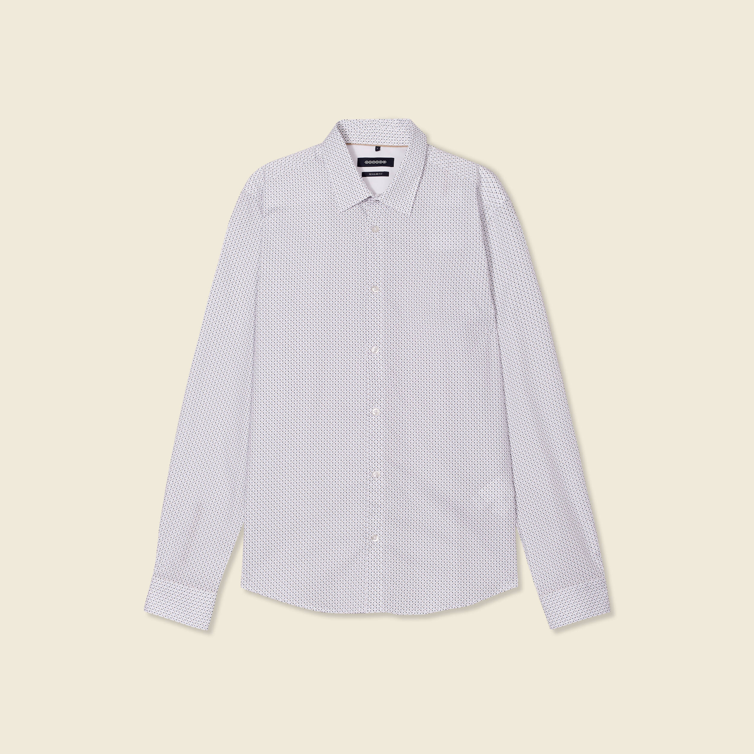 Chemise en coton manches longues blanc homme
