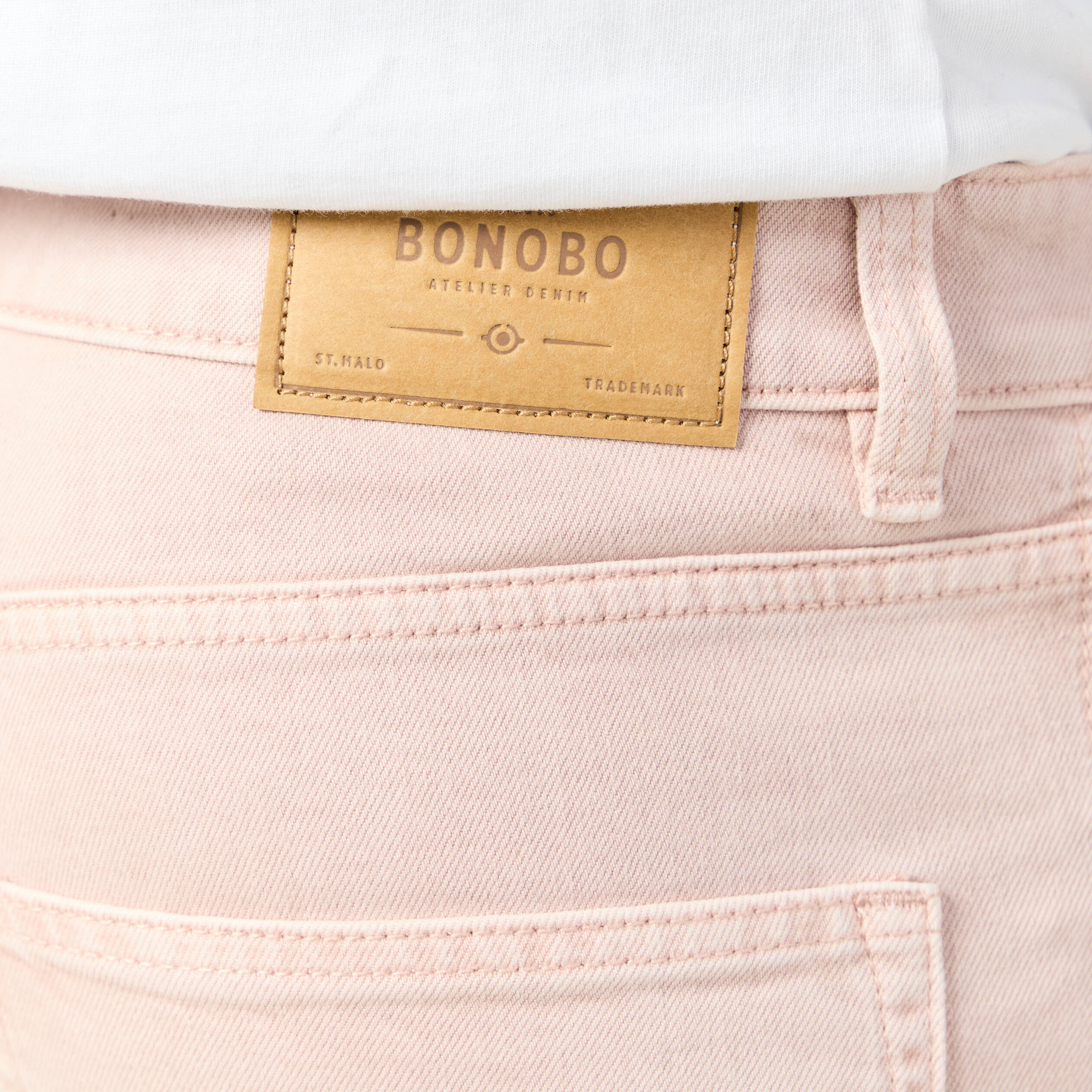 Jeans relax 5 poches rose homme