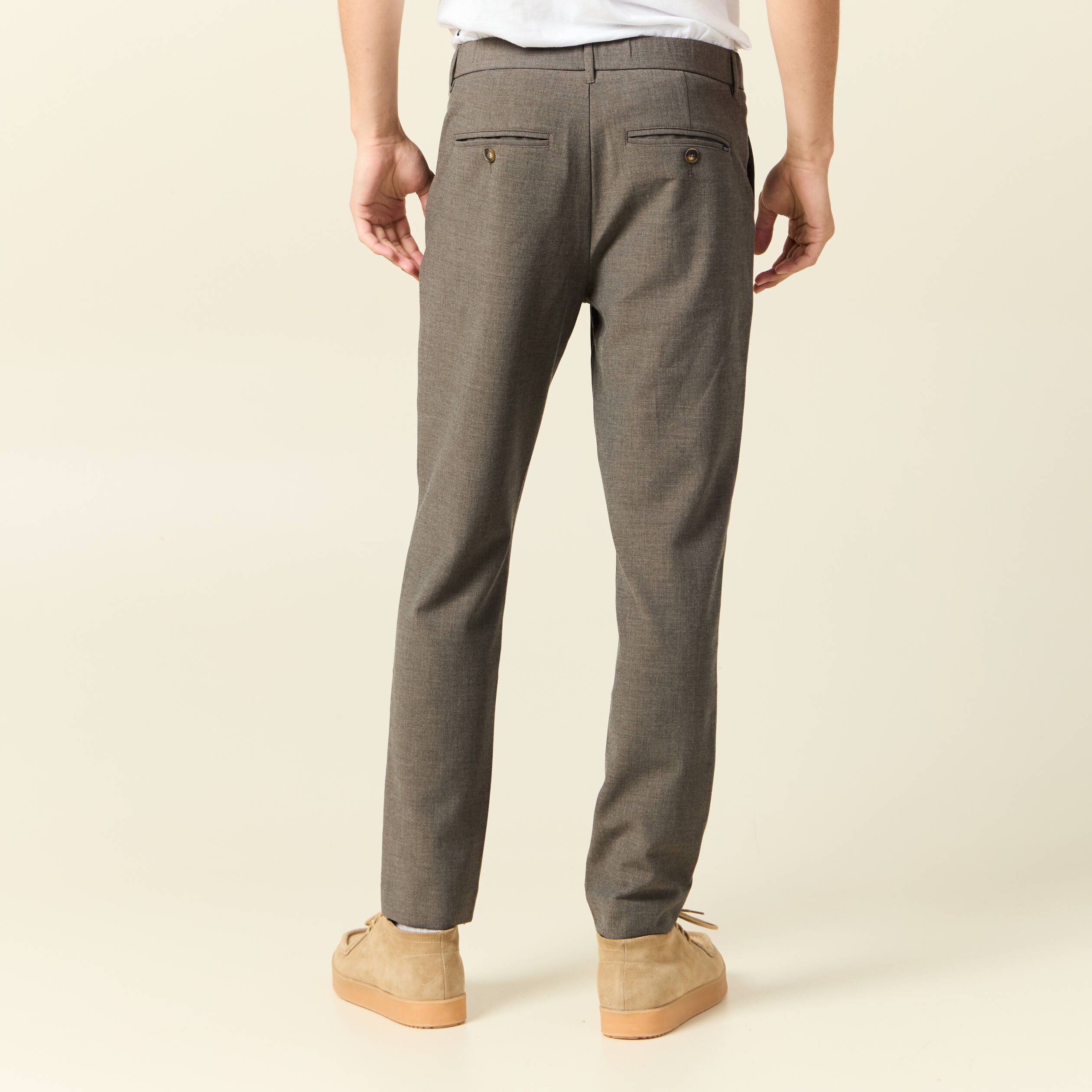 pantalon chino jogger taupe homme Pantalon chino jogger taupe homme