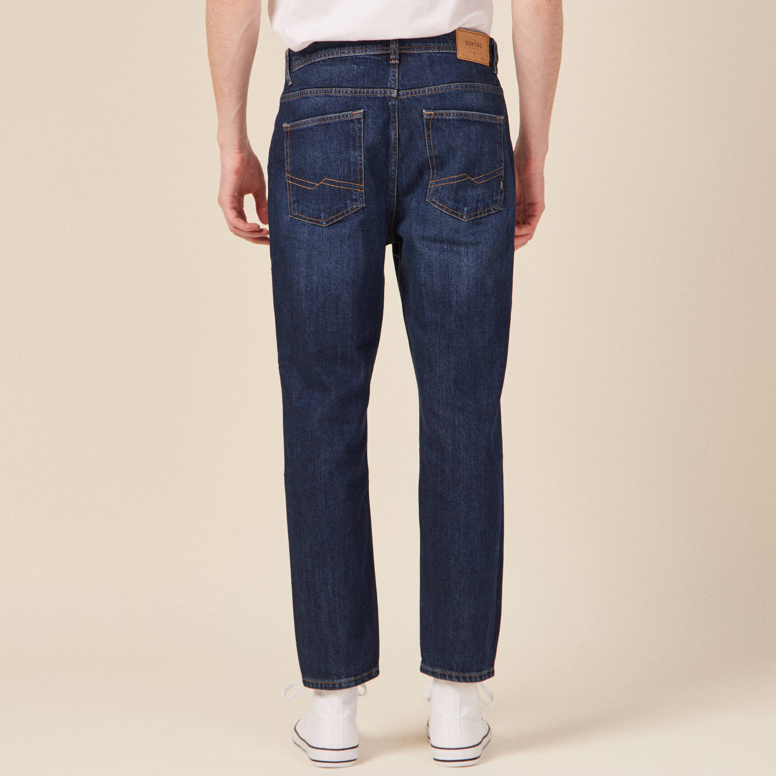Jeans straight tapered denim brut clean homme