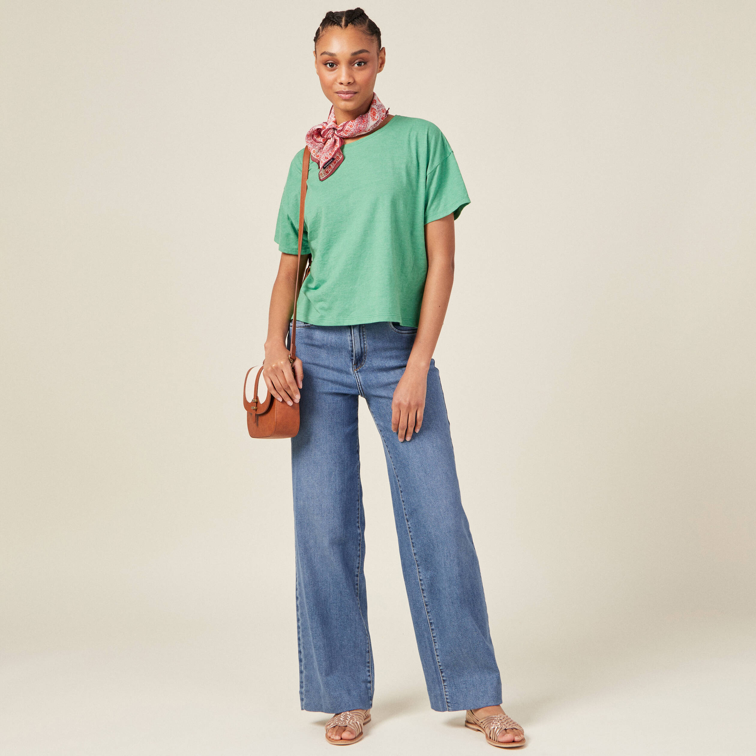 t shirt manches courtes vert femme T-shirt manches courtes vert femme
