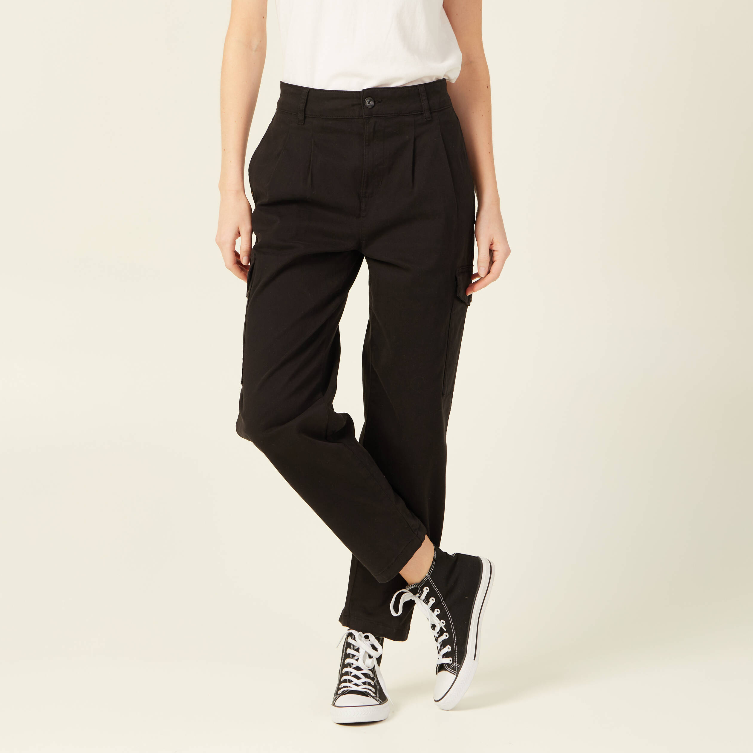 Pantalon taille haute noir femme top