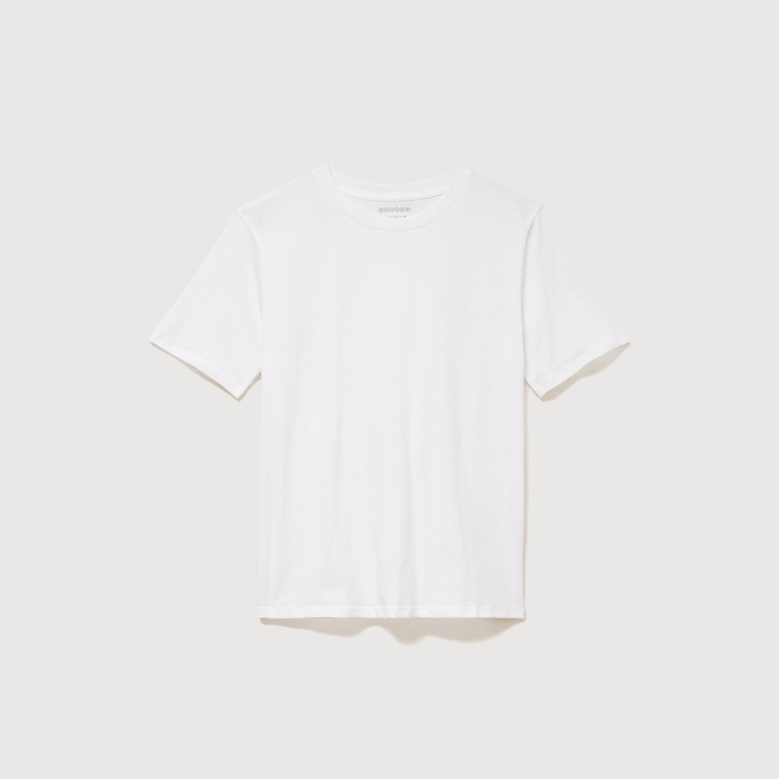 T-shirt droit col rond manches courtes blanc femme
