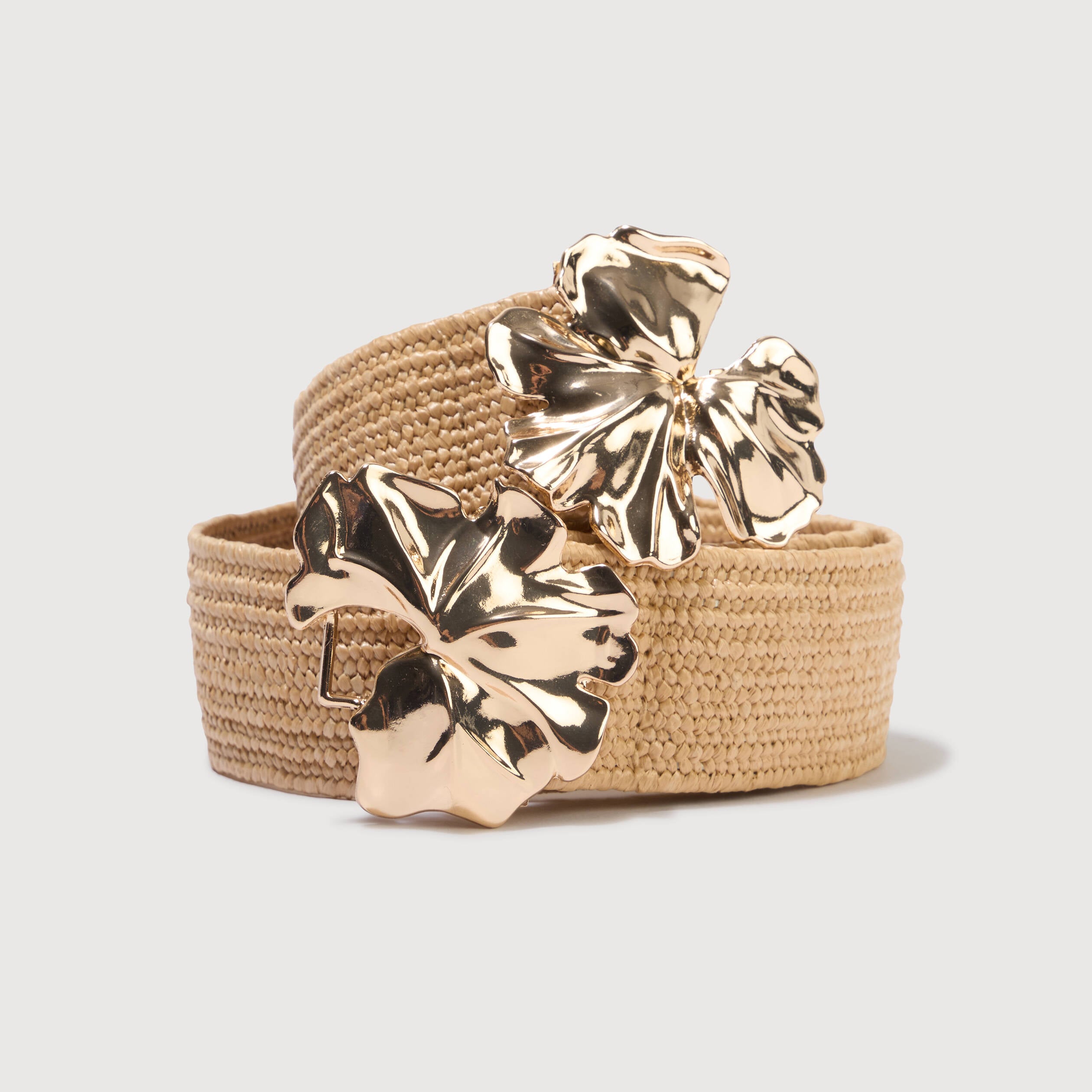 Ceinture fine beige femme