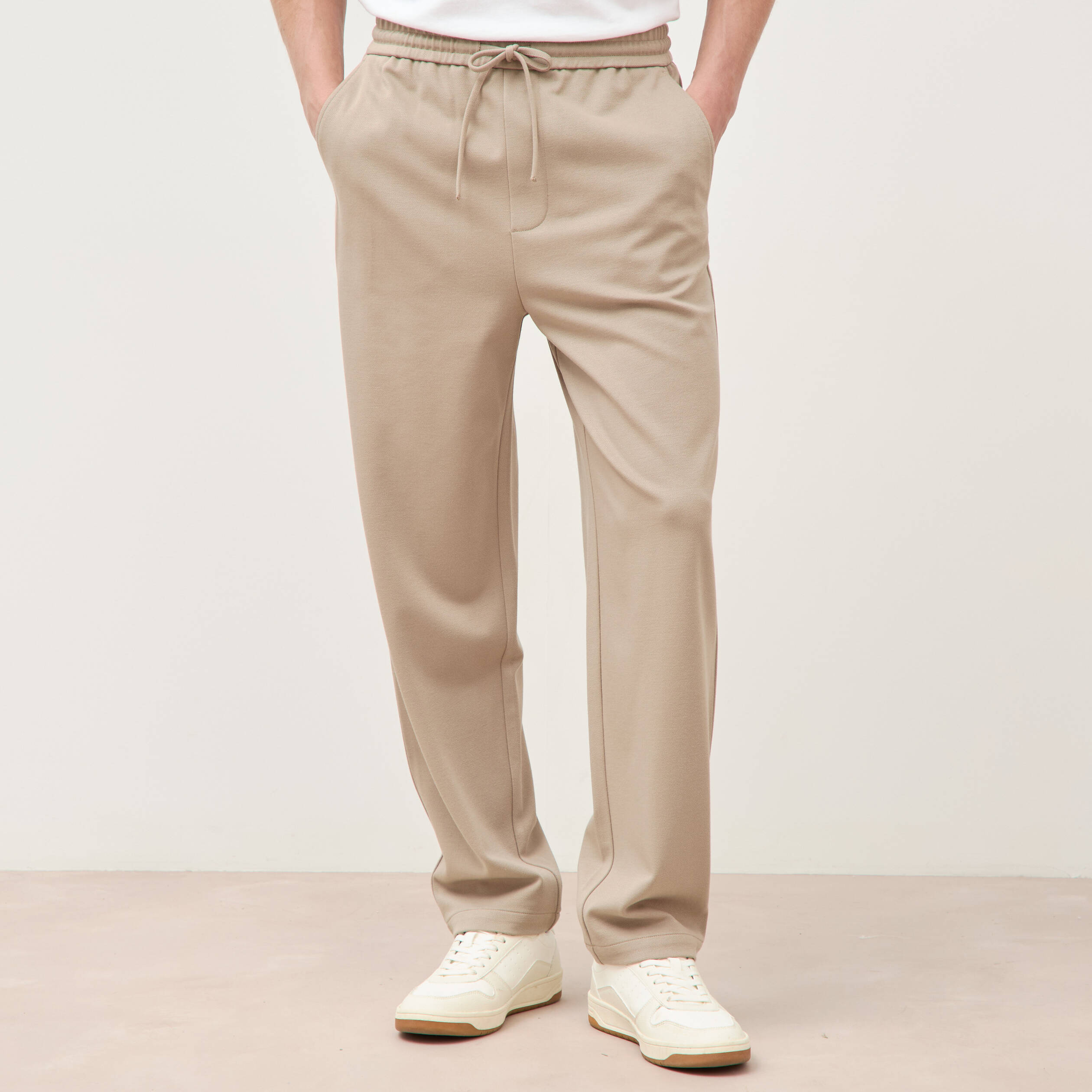 Pantalon large longueur 32 taupe homme