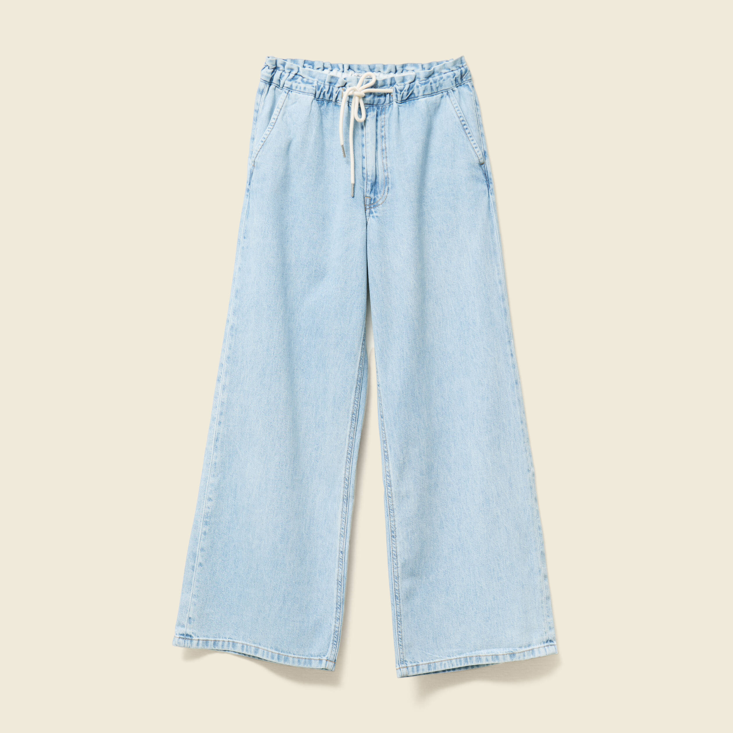 jeans large baggy elastique denim used femme Jeans large baggy élastiqué denim used femme
