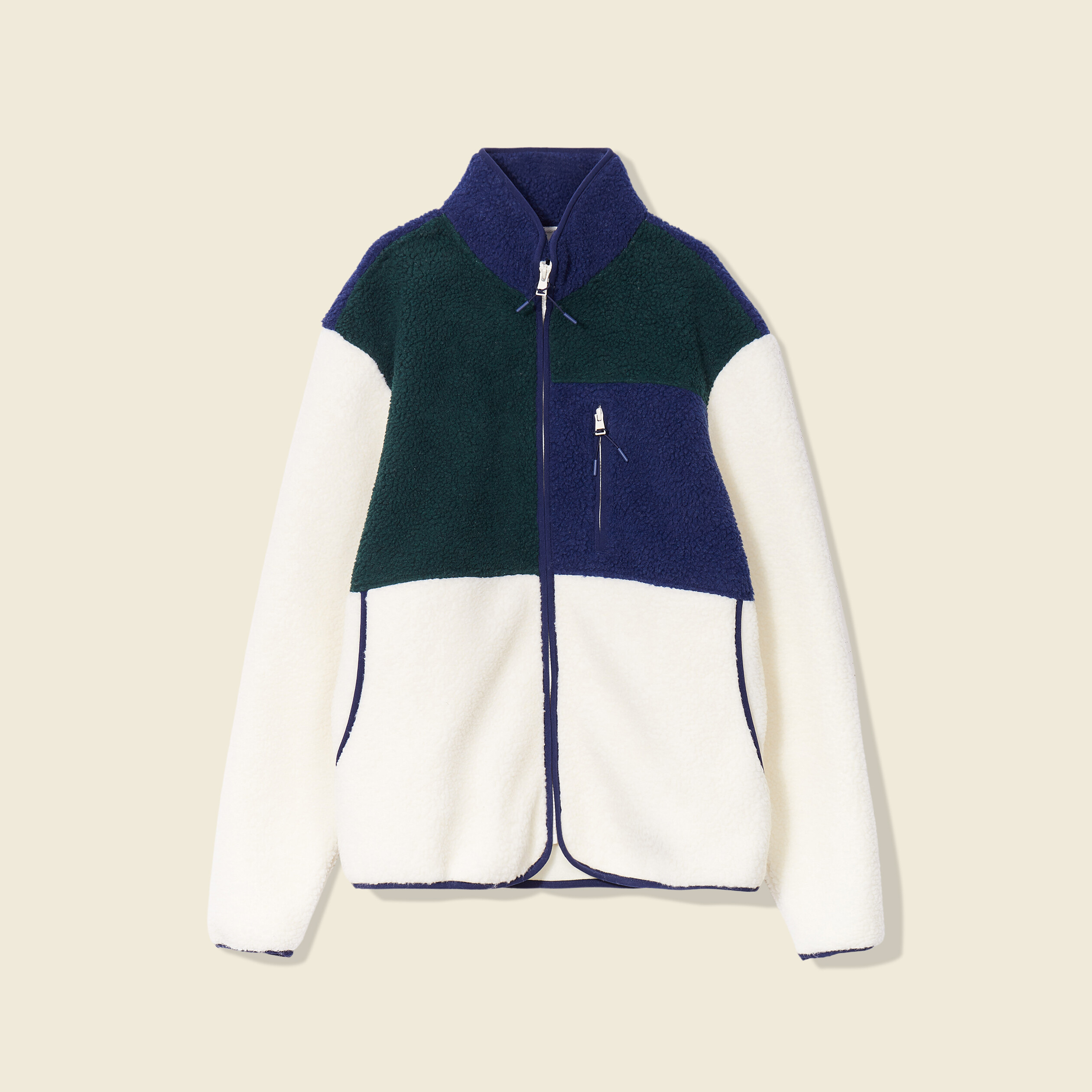 Sweat manches longues zipp&eacute; vert fonc&eacute; homme