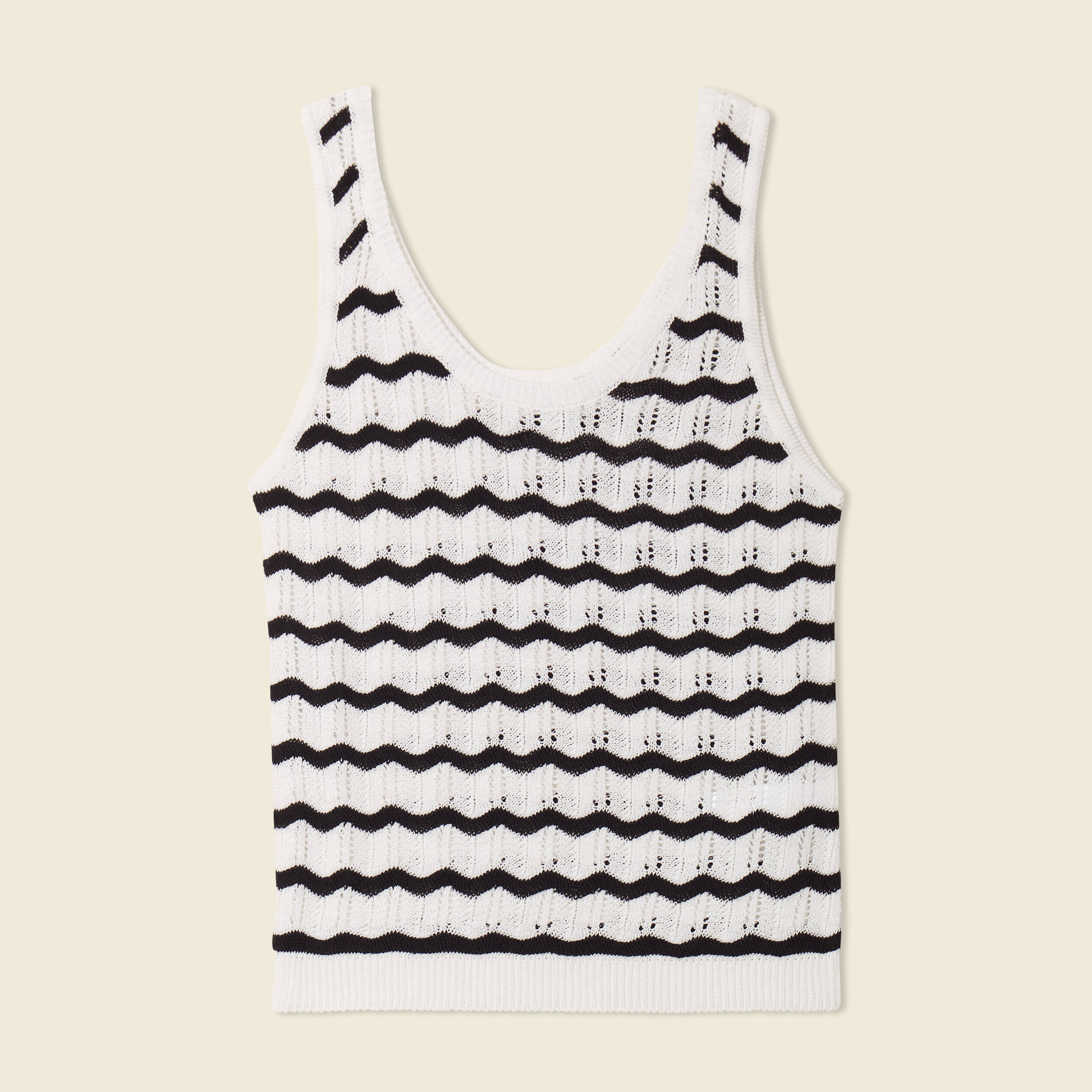 debardeur tricot ajoure noir femme Débardeur tricot ajouré noir femme