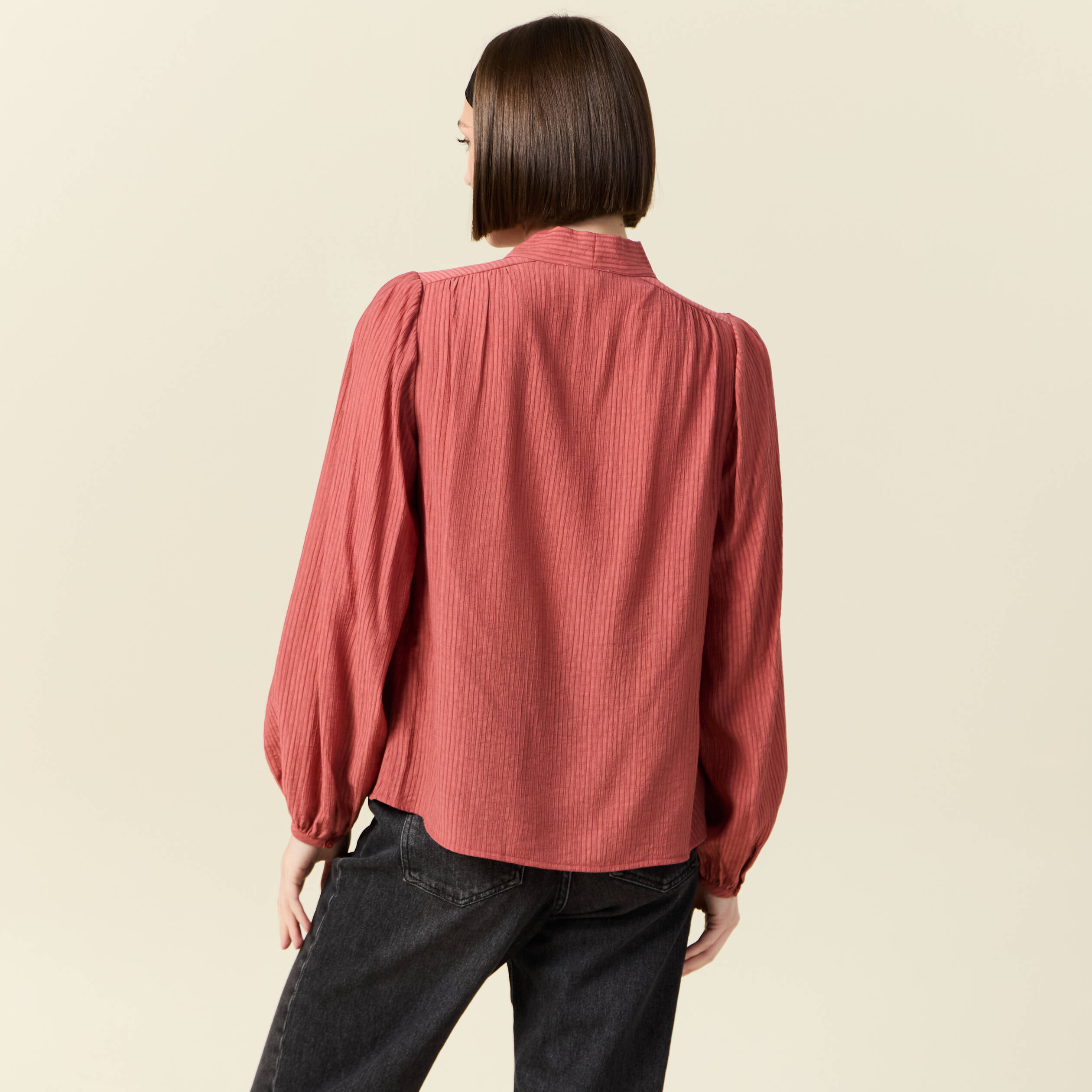 blouse manches longues vieux rose femme Blouse manches longues vieux rose femme