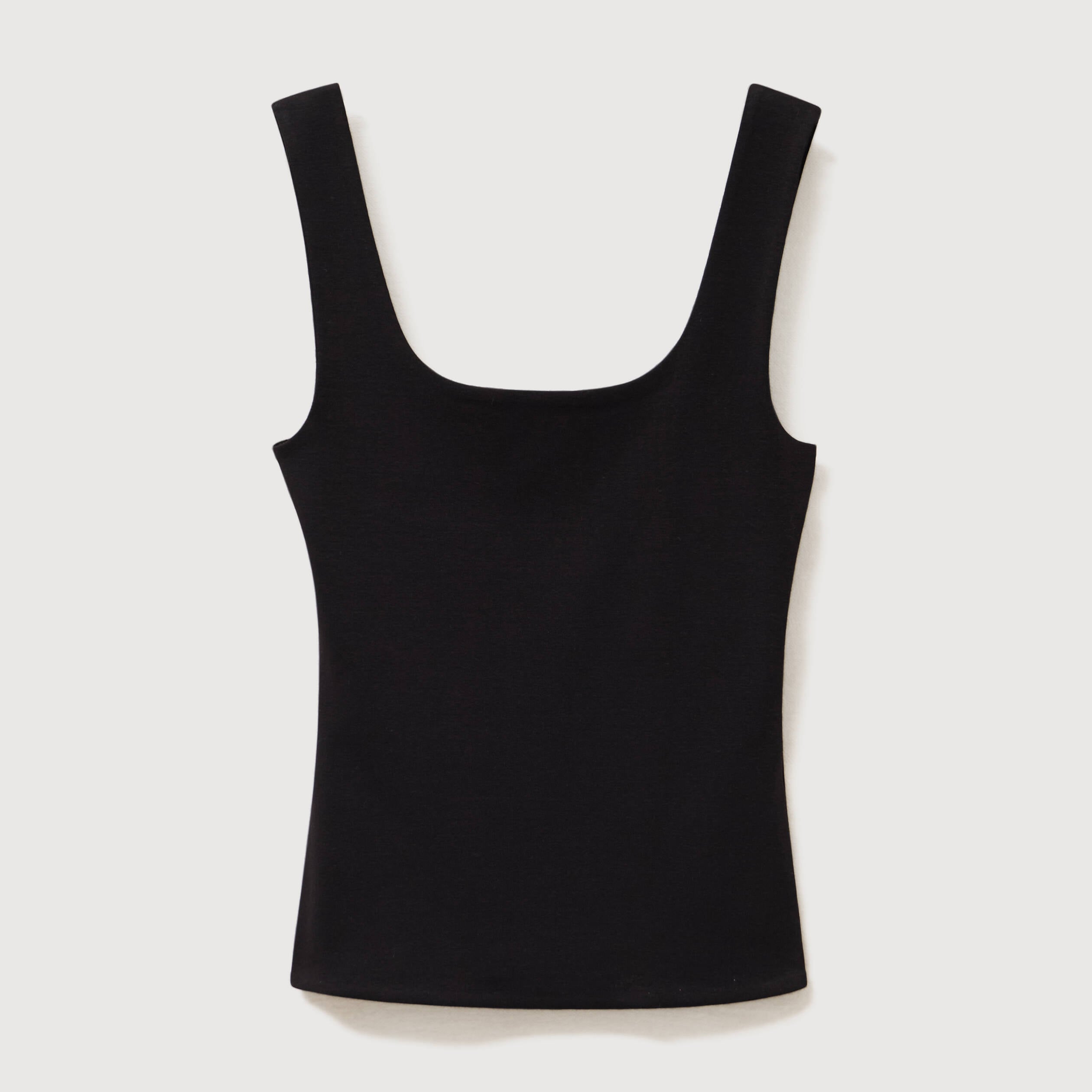 D&eacute;bardeur ajust&eacute; col carr&eacute; noir femme