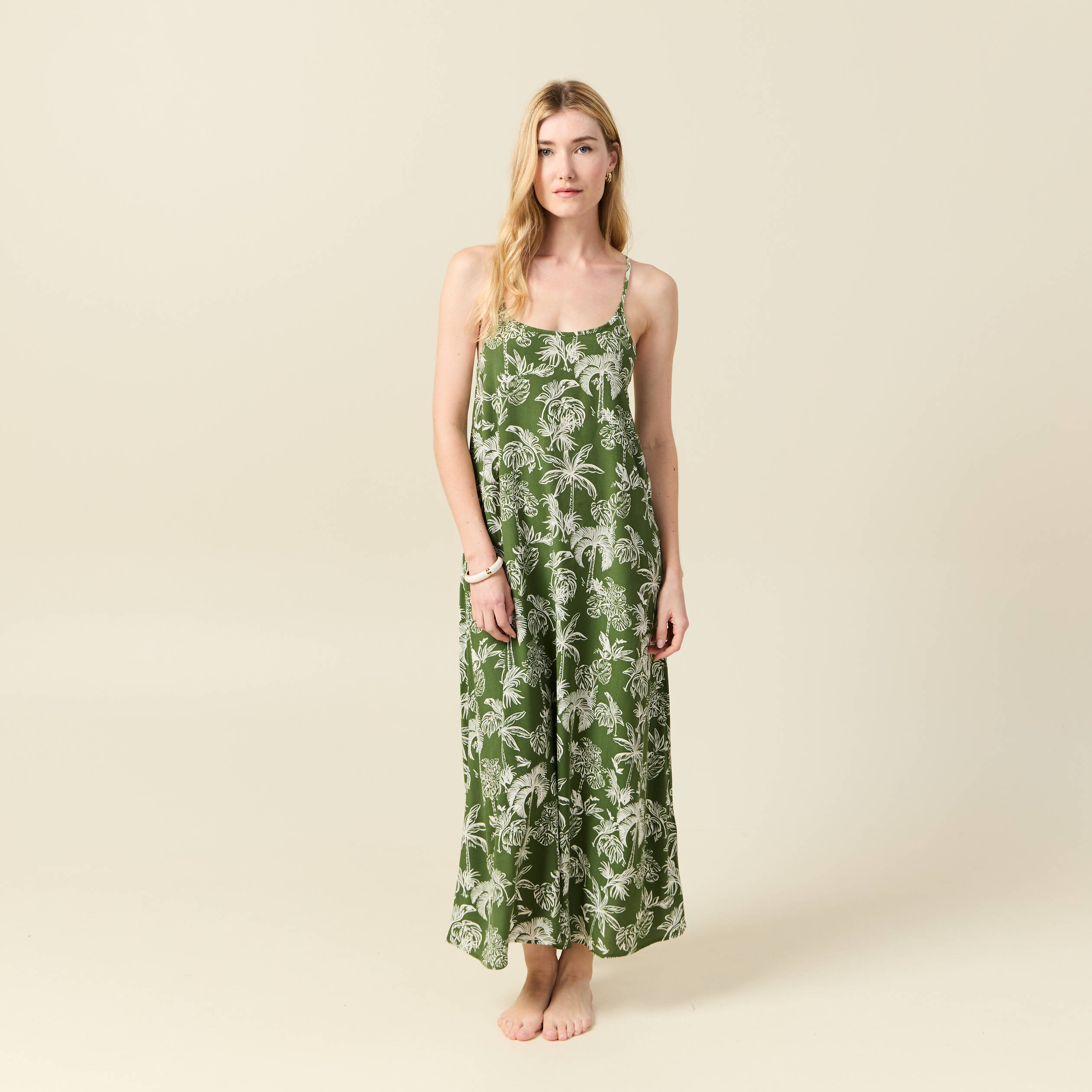 robe longue droite bretelles vert femme Robe longue droite bretelles vert femme