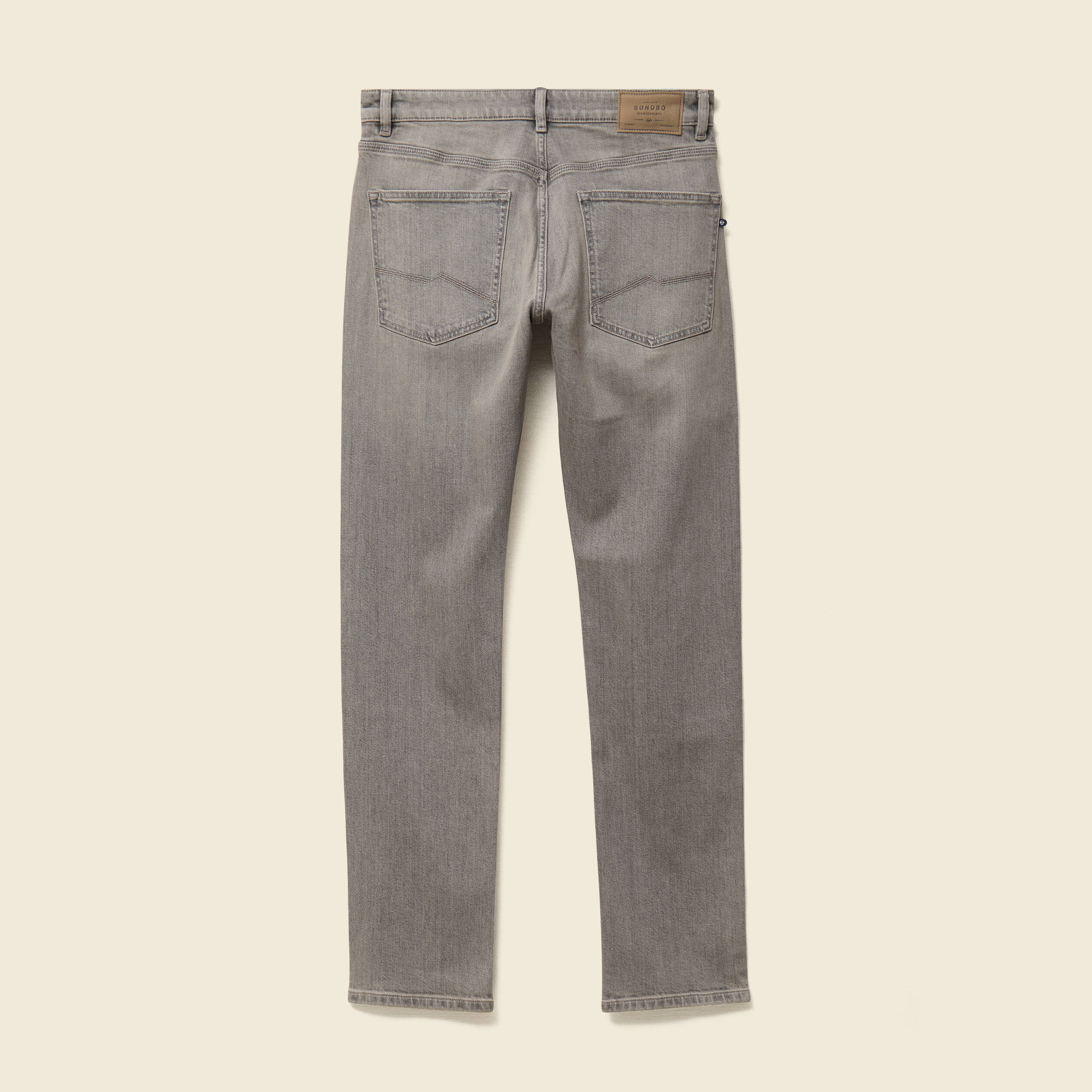 Jeans straight longueur 34 denim snow gris homme