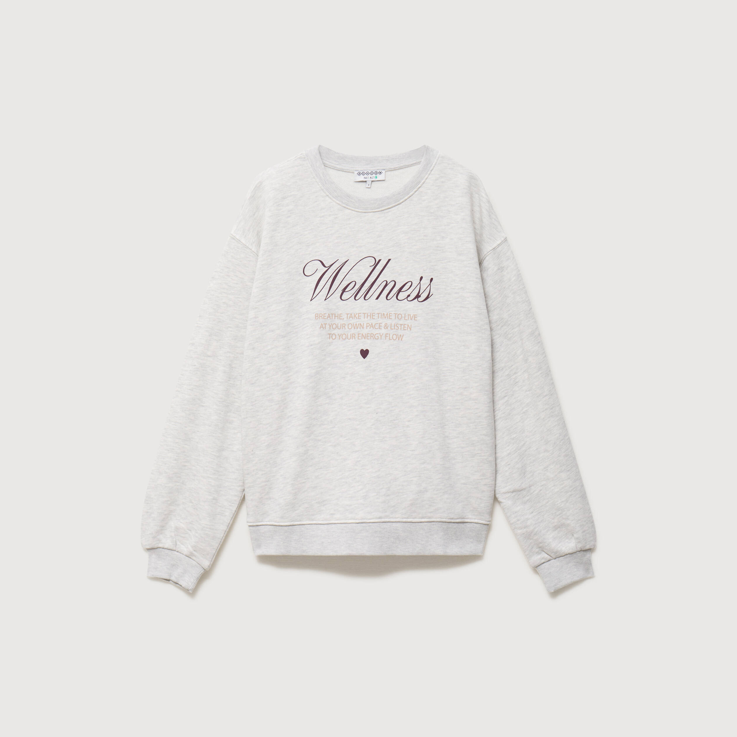 Sweat droit manches longues gris clair femme