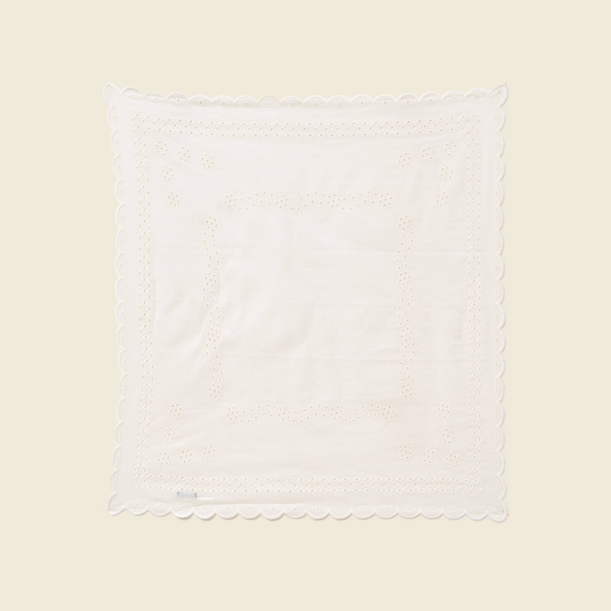 Foulard en coton avec broderie ecru femme
