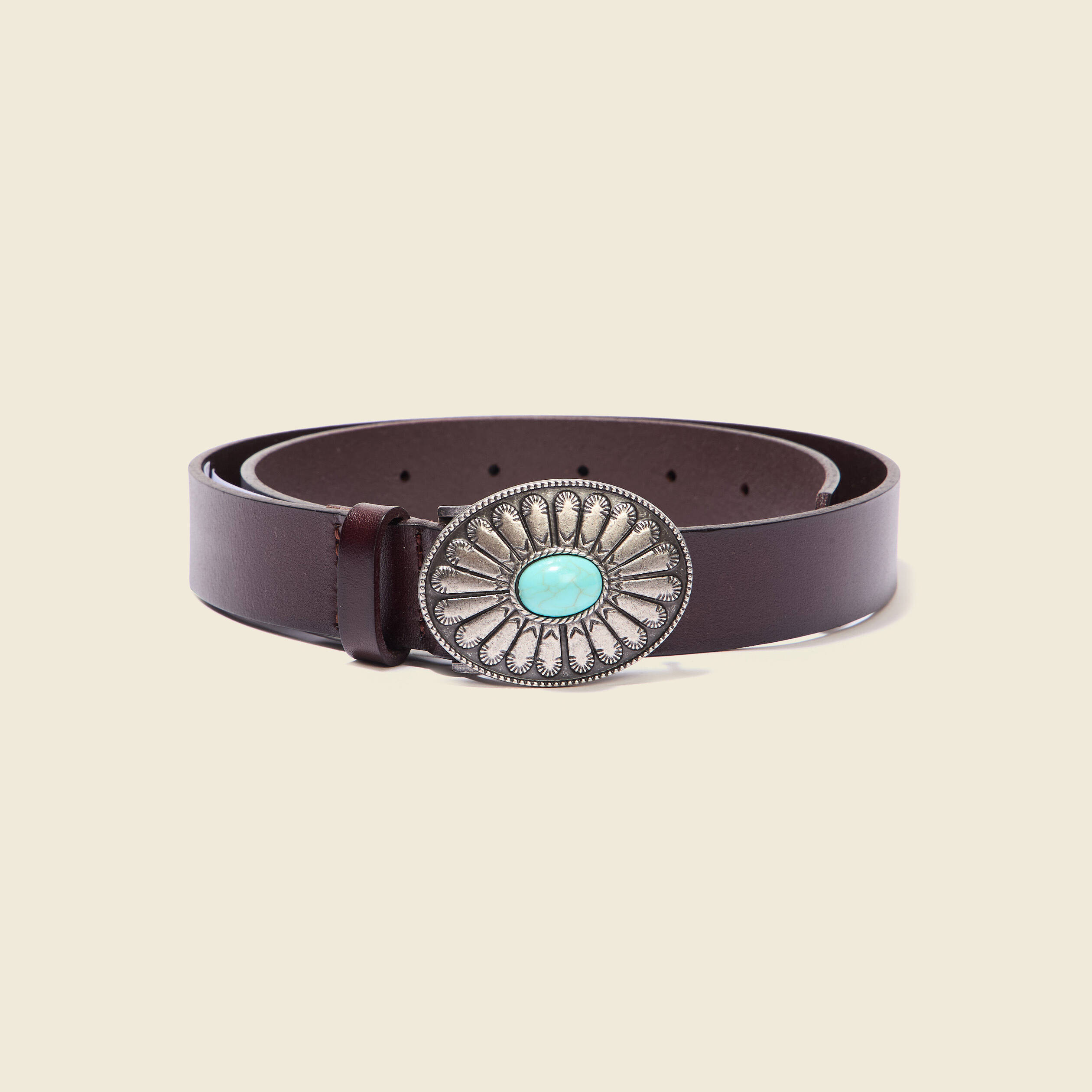 ceinture en cuir western marron fonce femme Ceinture en cuir western marron foncé femme