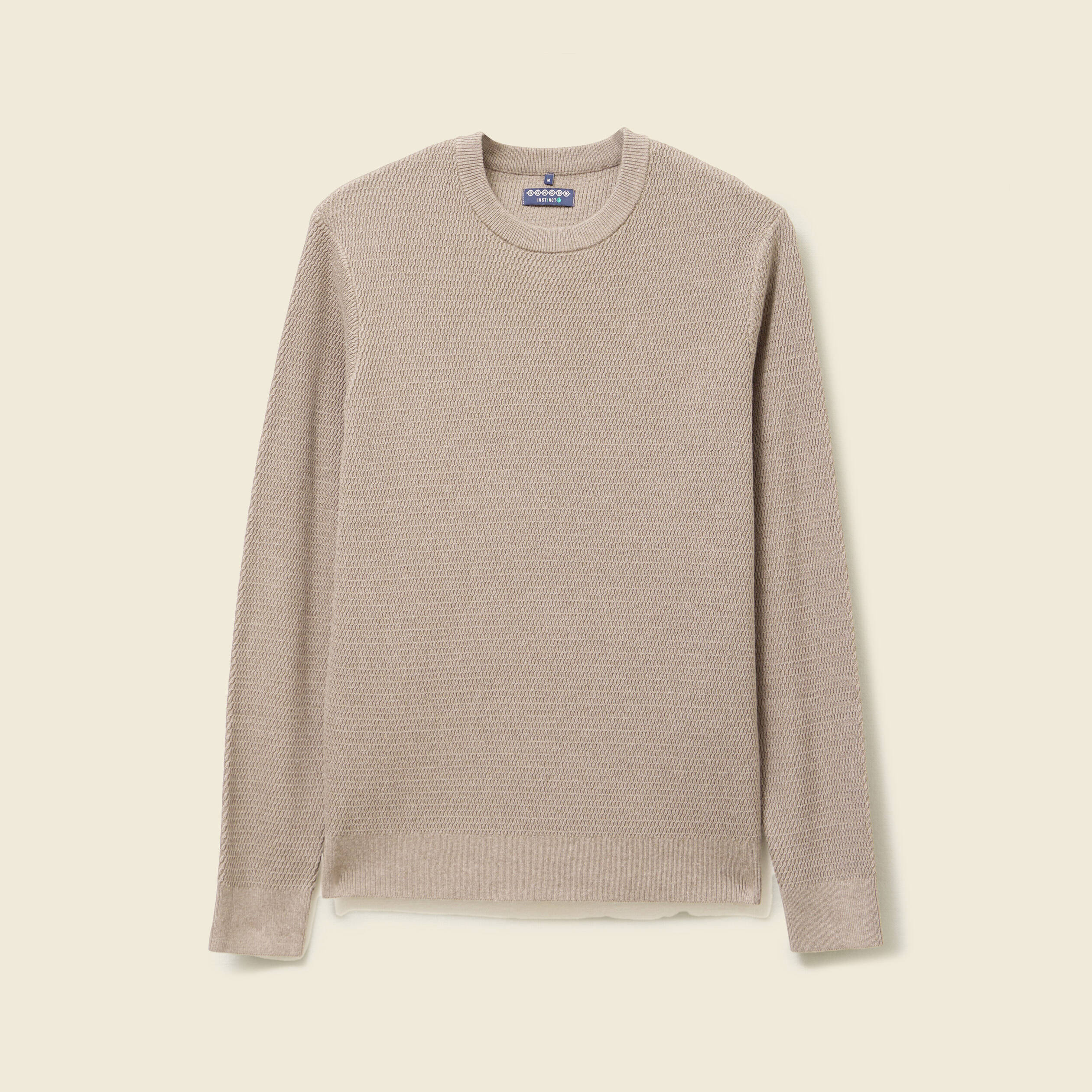 Pull droit manches longues vert kaki homme
