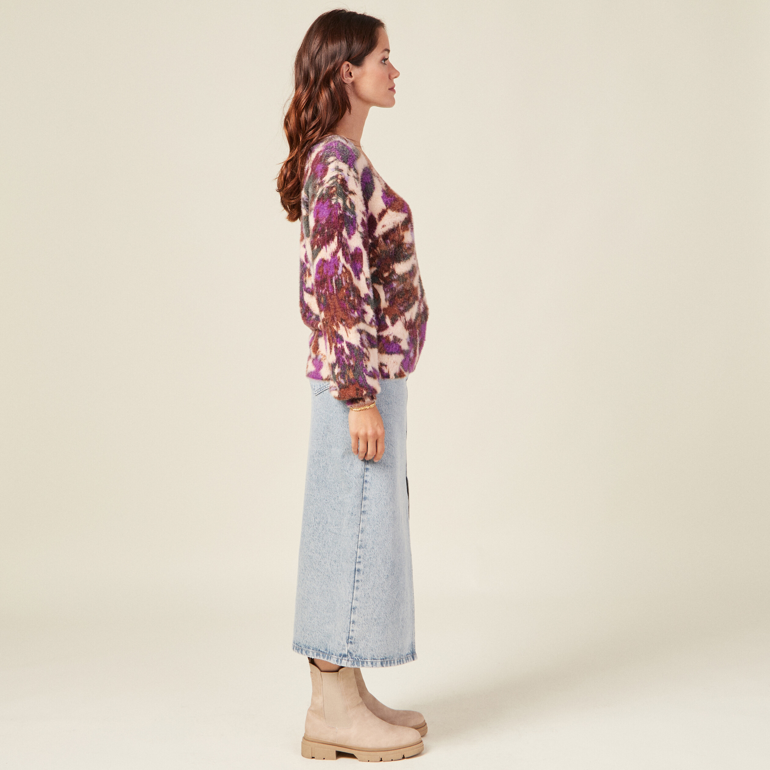pull manches longues violet femme Pull manches longues violet femme