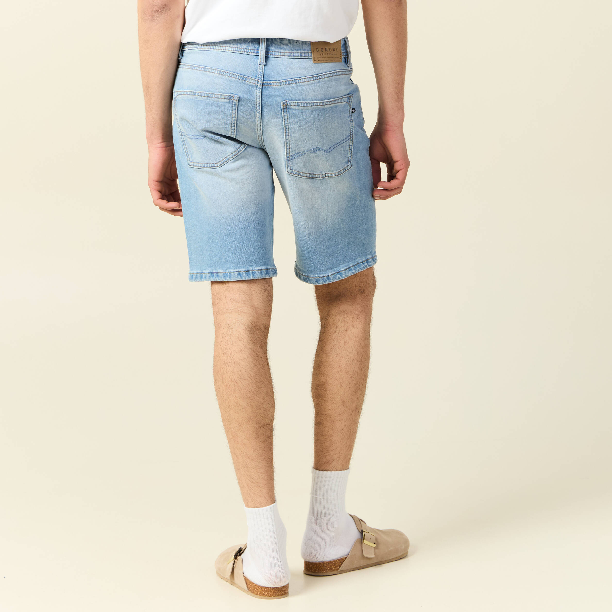Bermuda Caroll Homme Bermuda Confort Ultra Stretch Denim Bleach