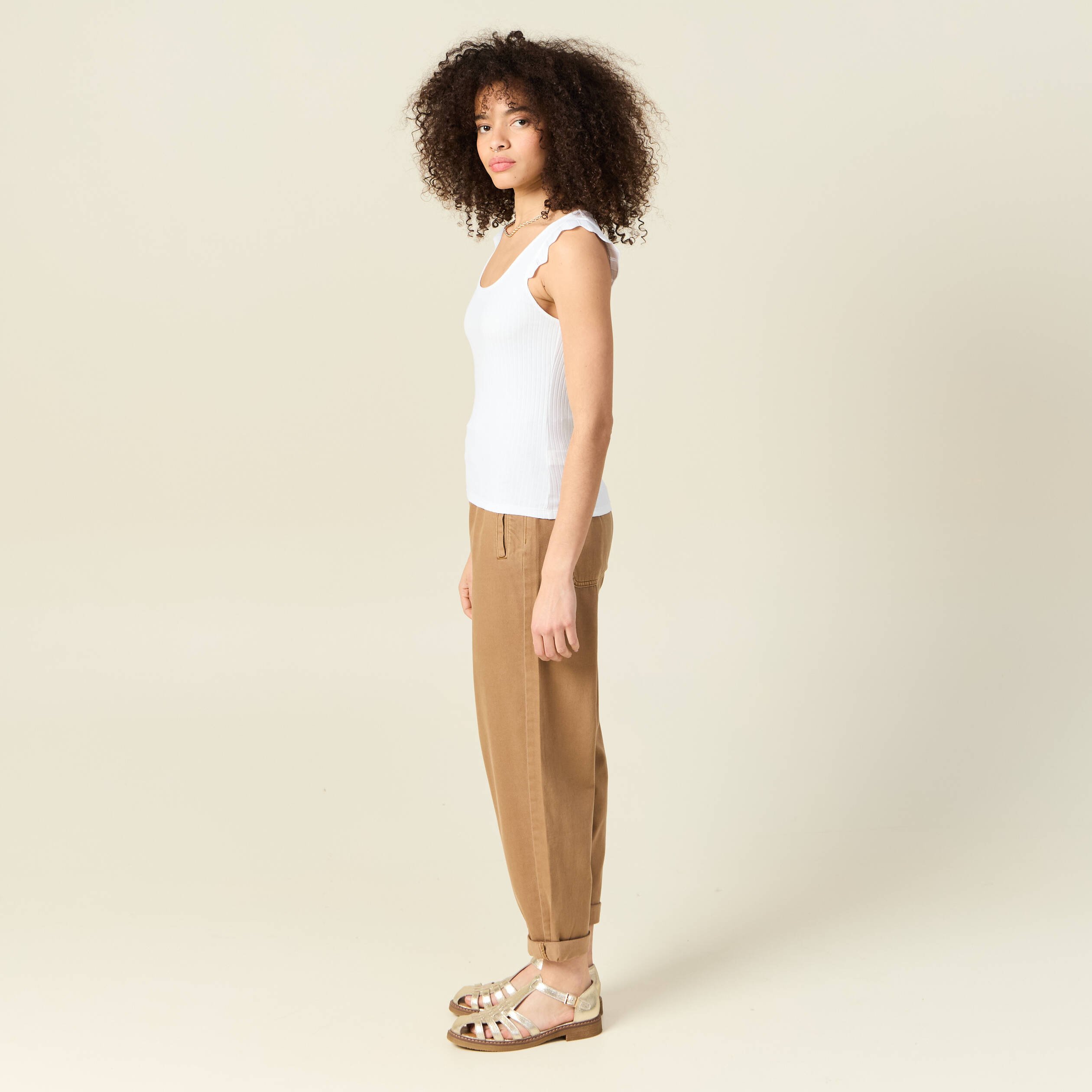 debardeur bretelles larges blanc femme Débardeur bretelles larges blanc femme