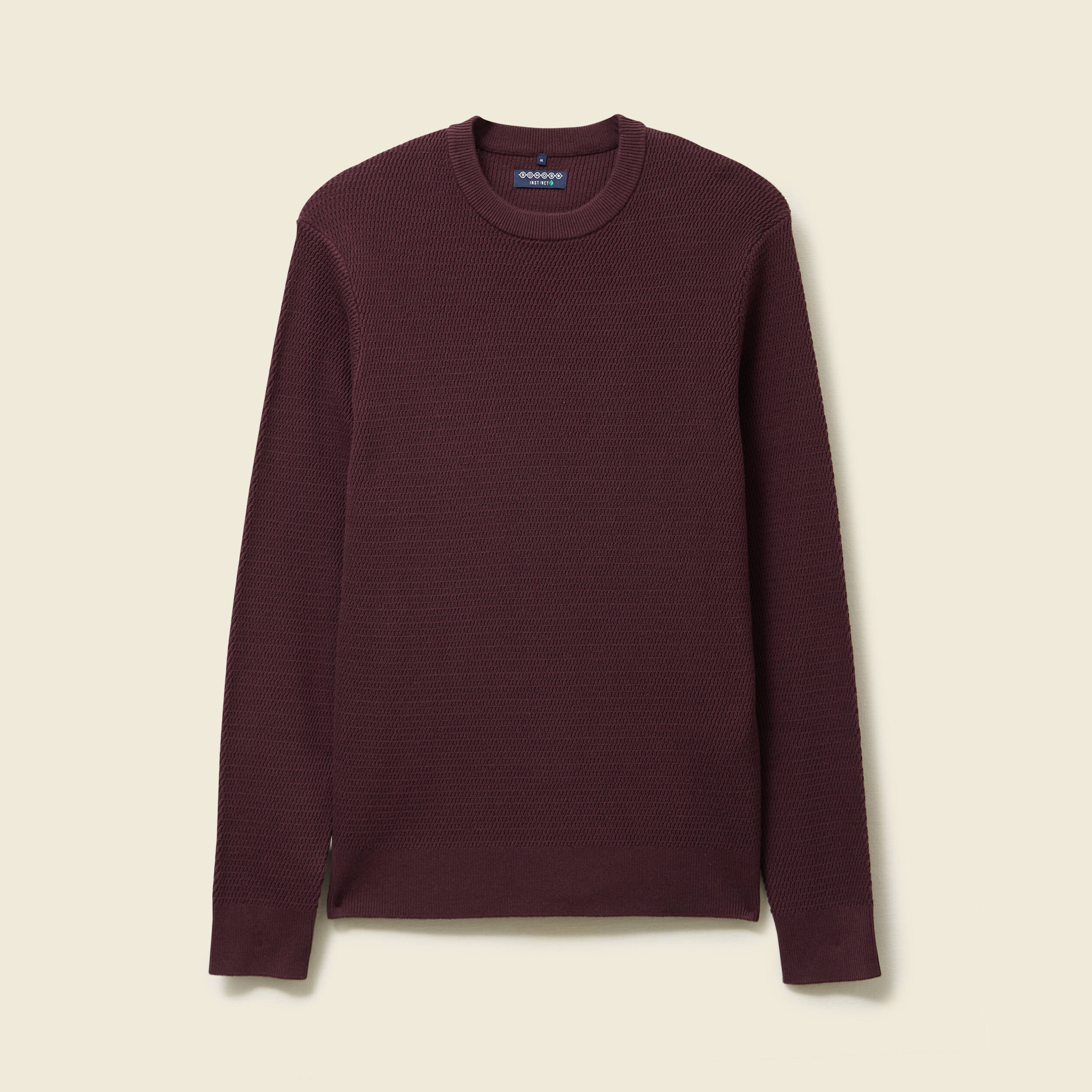 Pull droit manches longues bordeaux homme