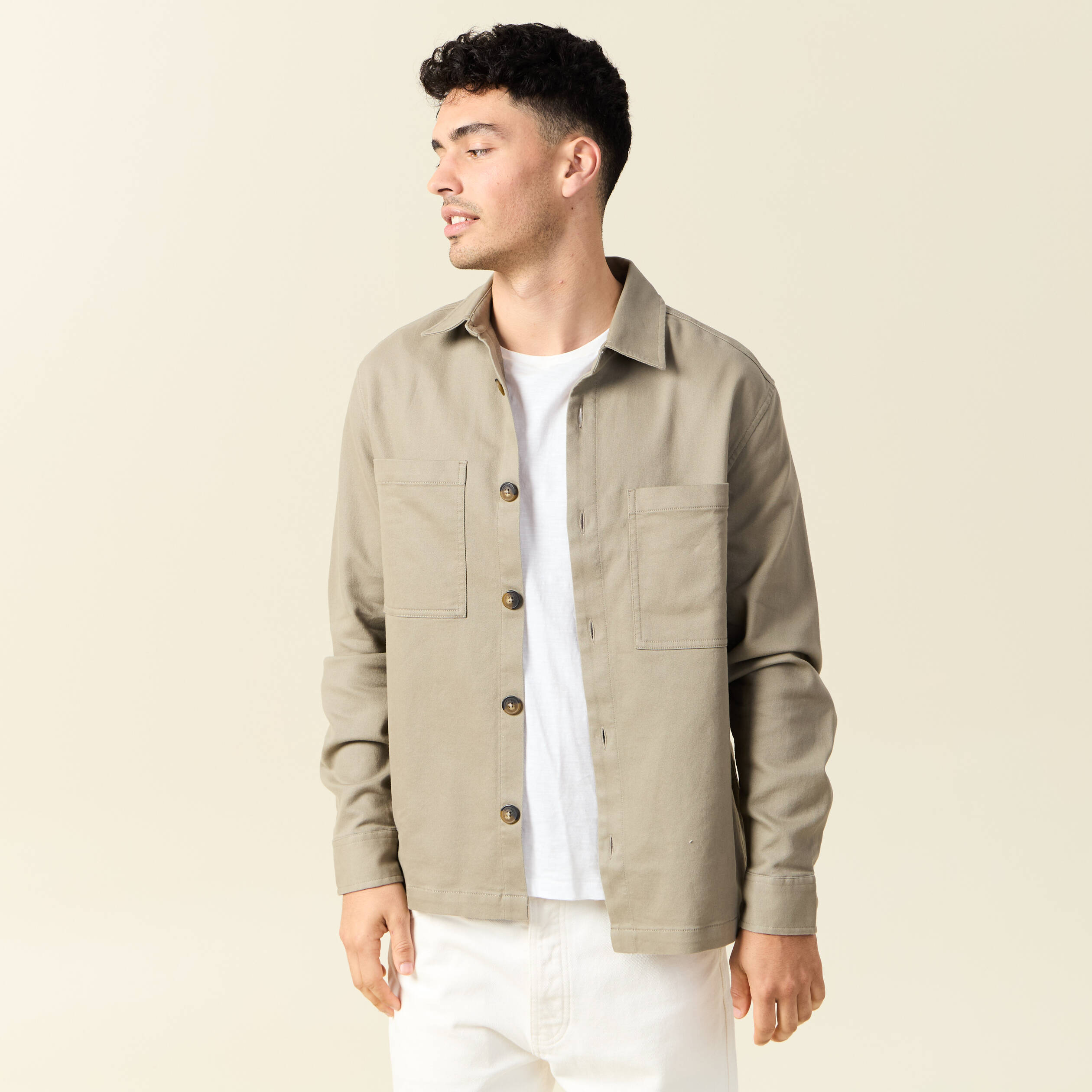 surchemise manches longues vert kaki homme Surchemise manches longues vert kaki homme
