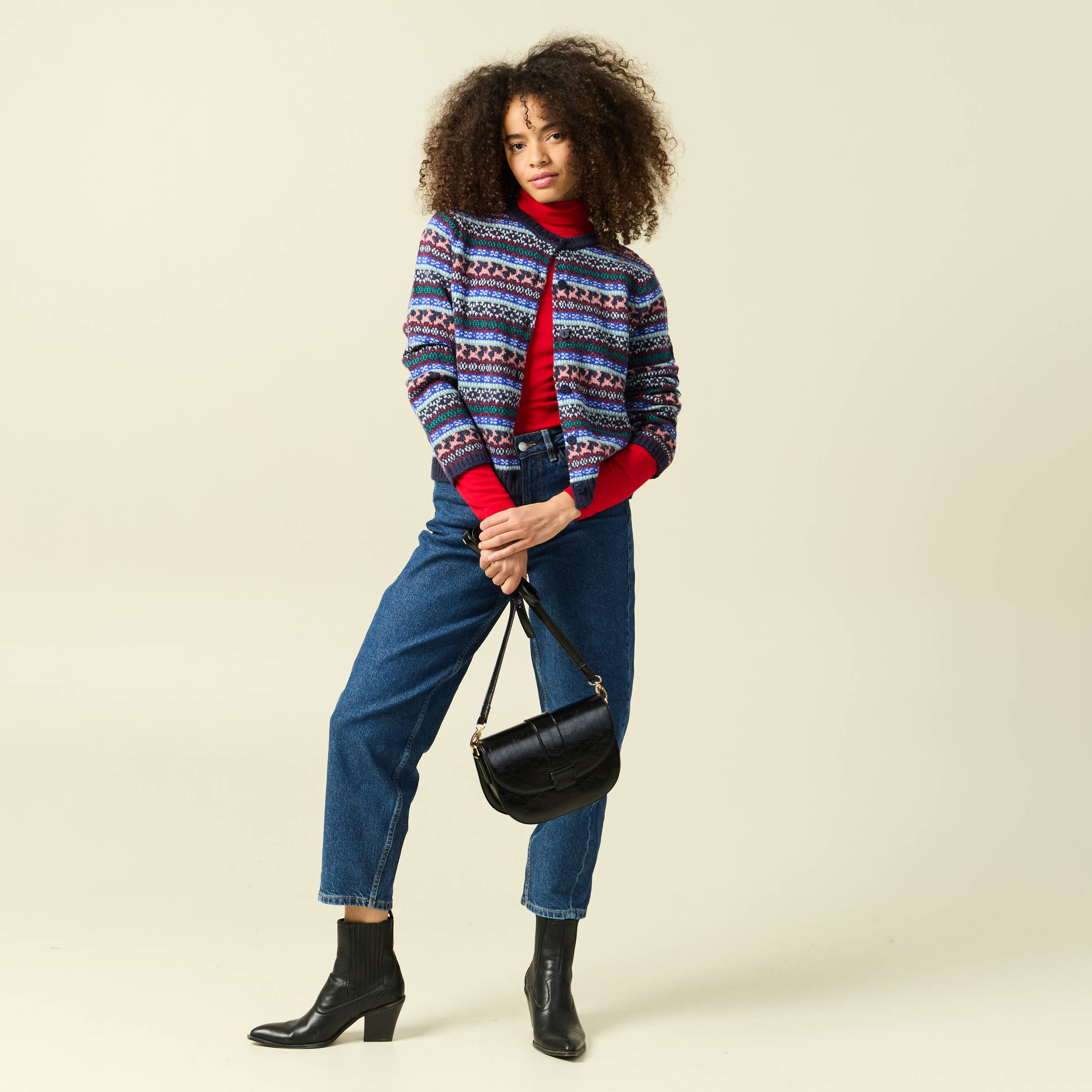 Gilet manches longues sp&eacute;cial no&euml;l bleu marine femme