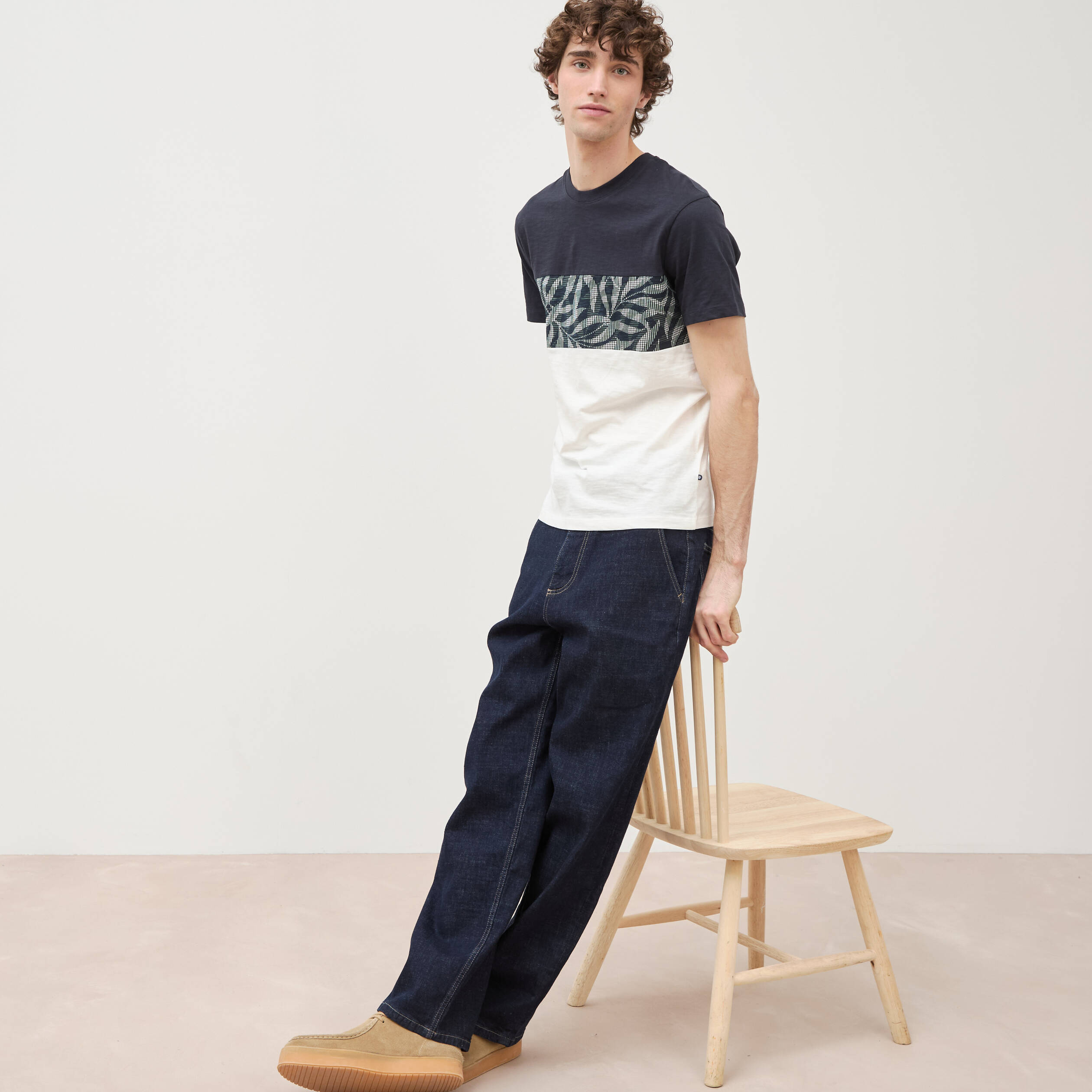 T-shirt manches courtes bleu marine homme