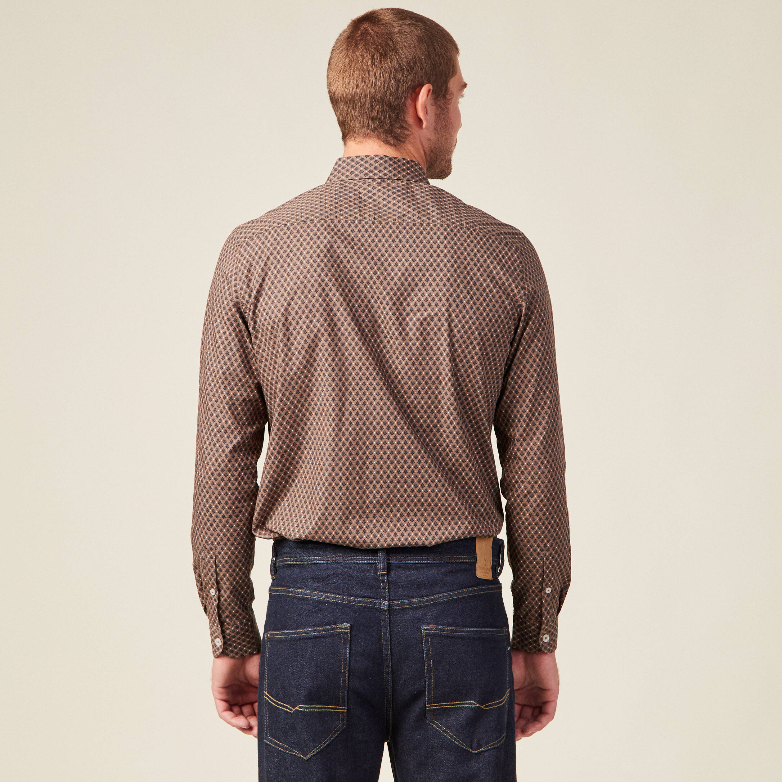 Chemise co responsable marron homme