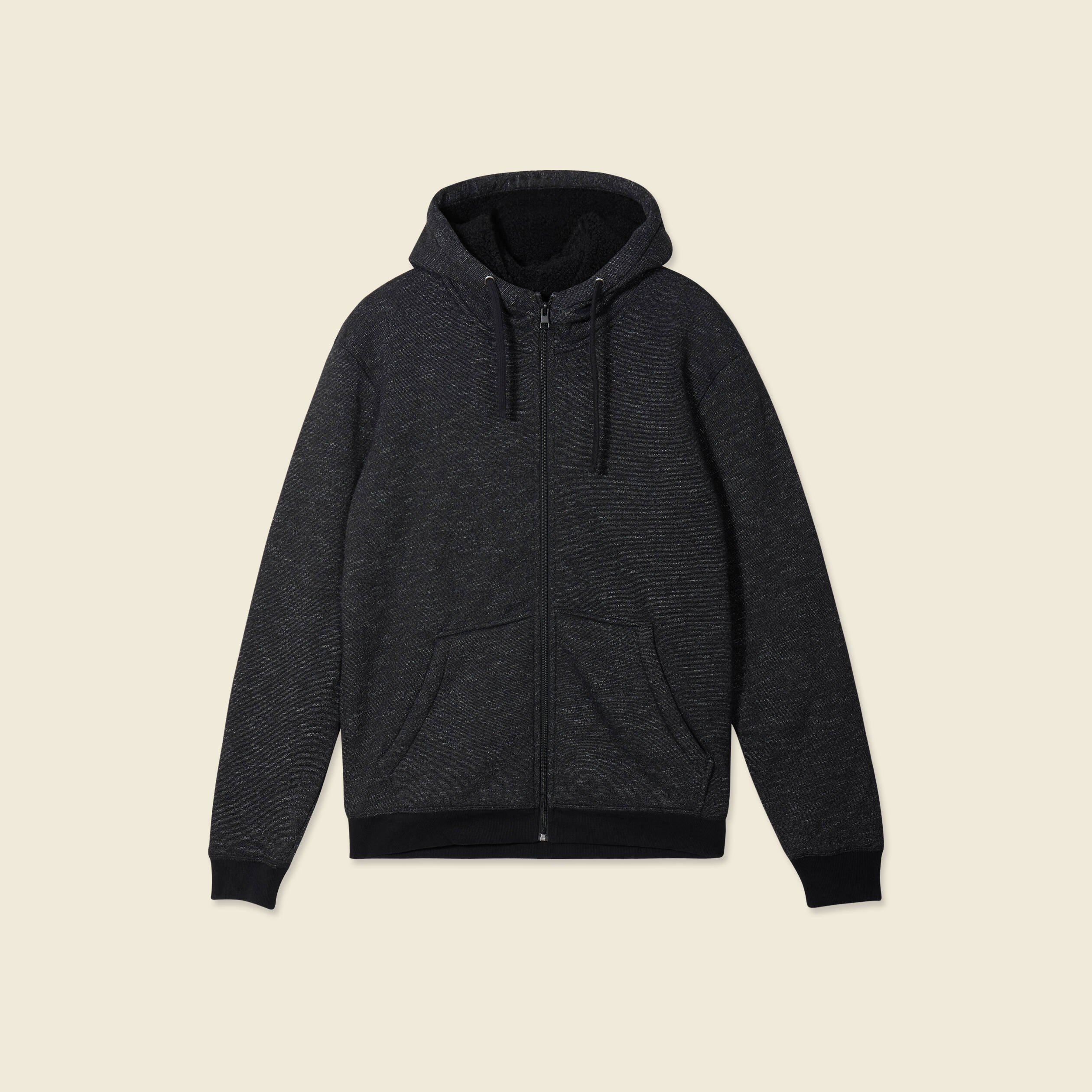 Sweat manches longues zippé noir homme