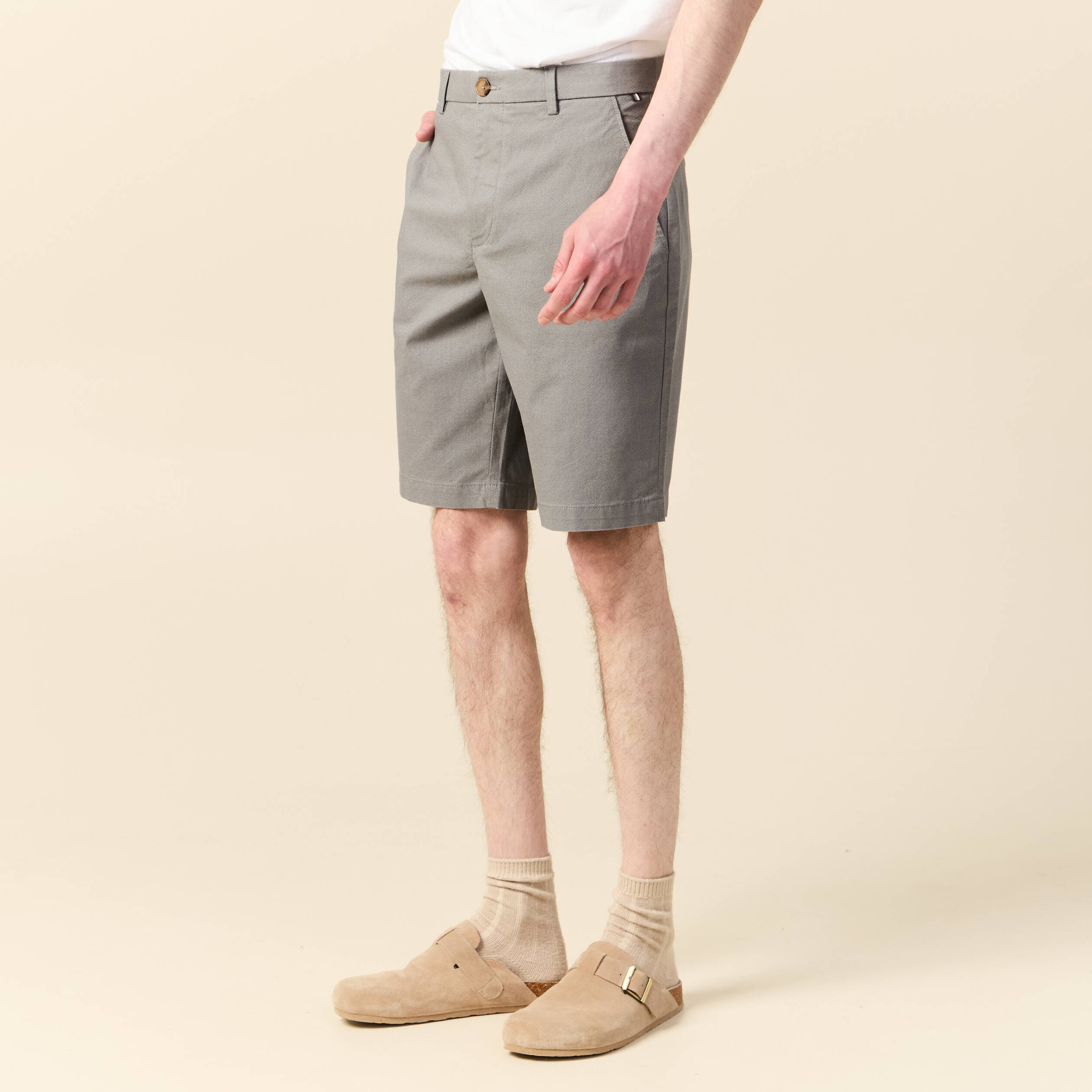 bermuda droit eco responsable gris homme Bermuda droit éco-responsable gris homme