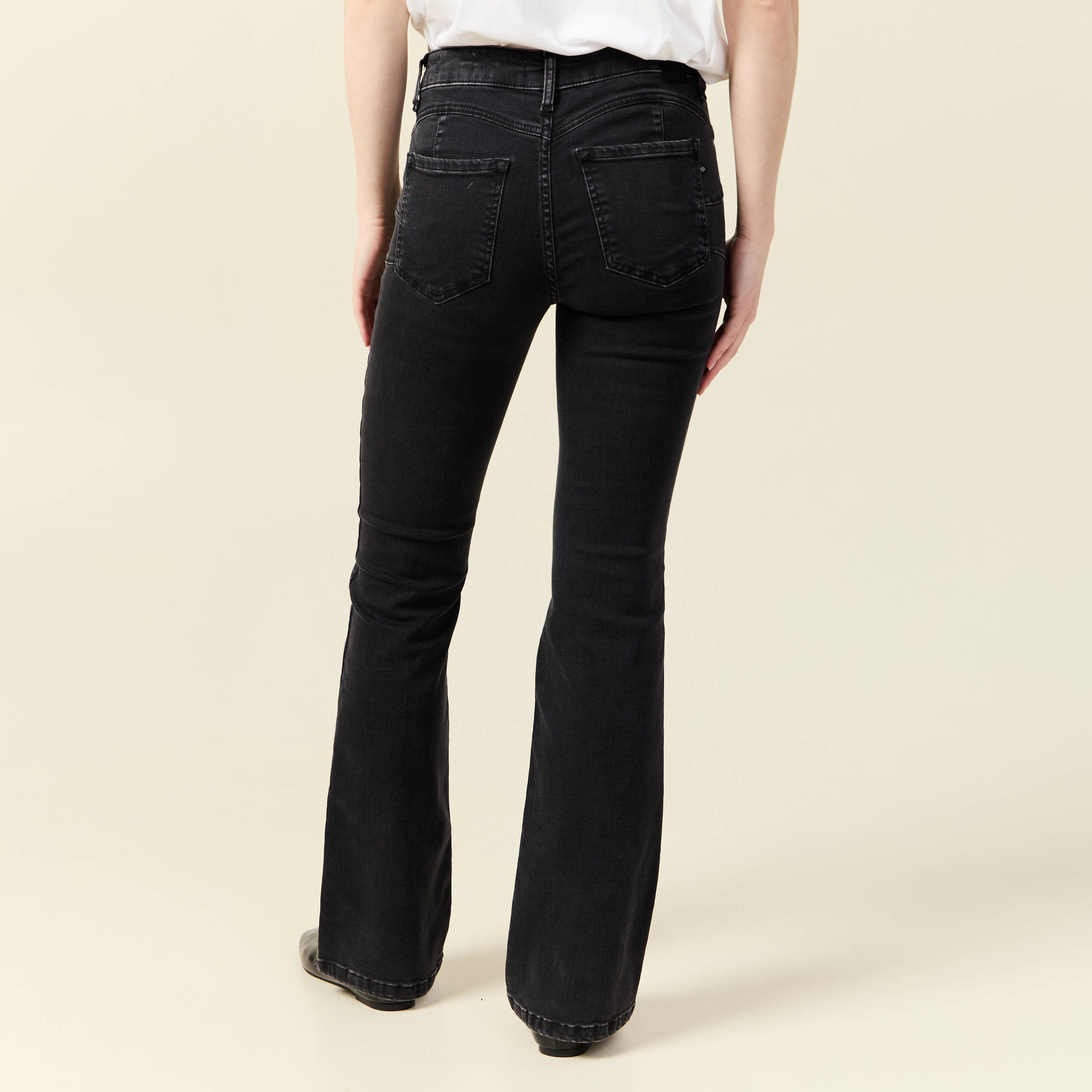 jeans bootcut 5 poches denim gris femme Jeans bootcut 5 poches denim gris femme