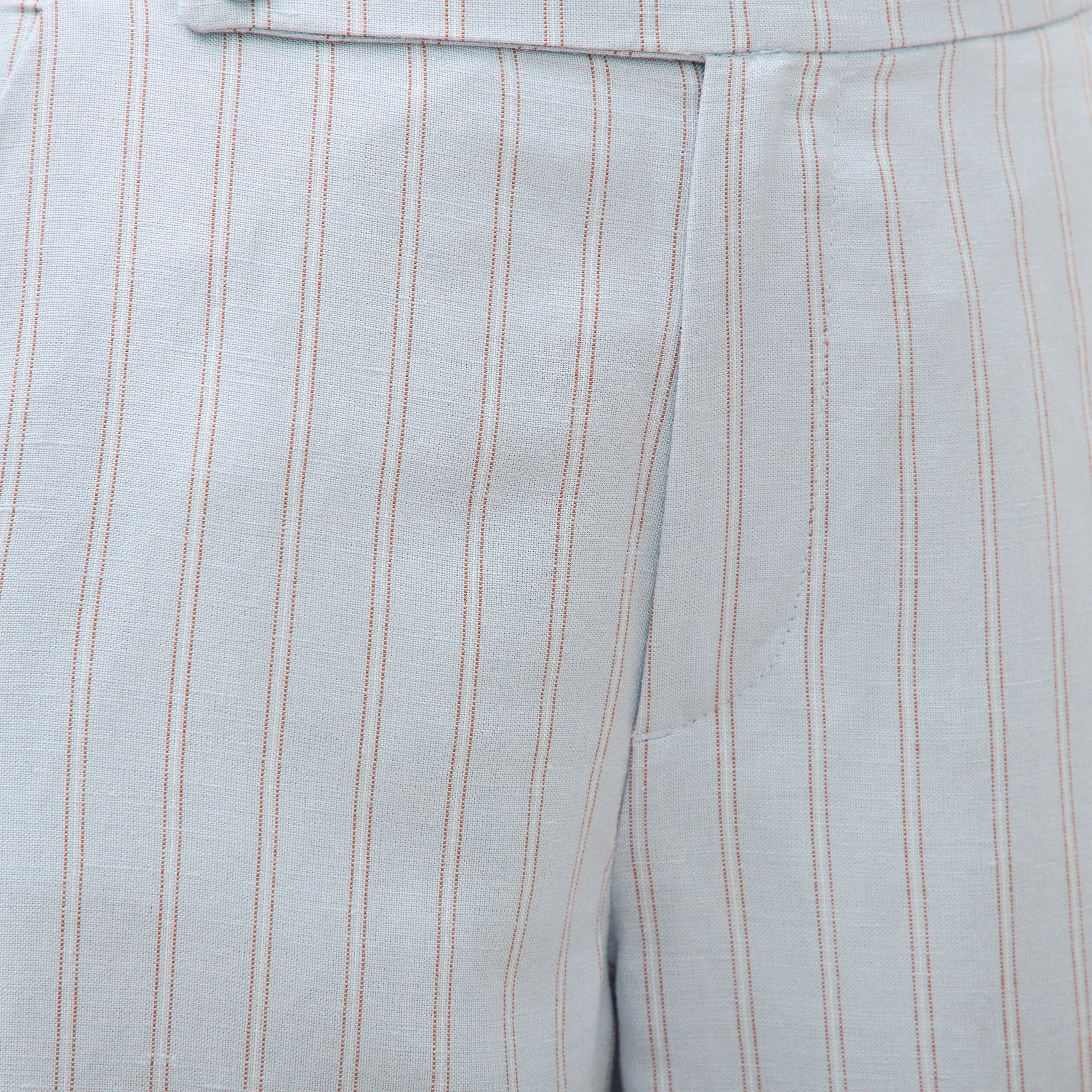 Pantalon large taille haute ceinture bleu ciel femme