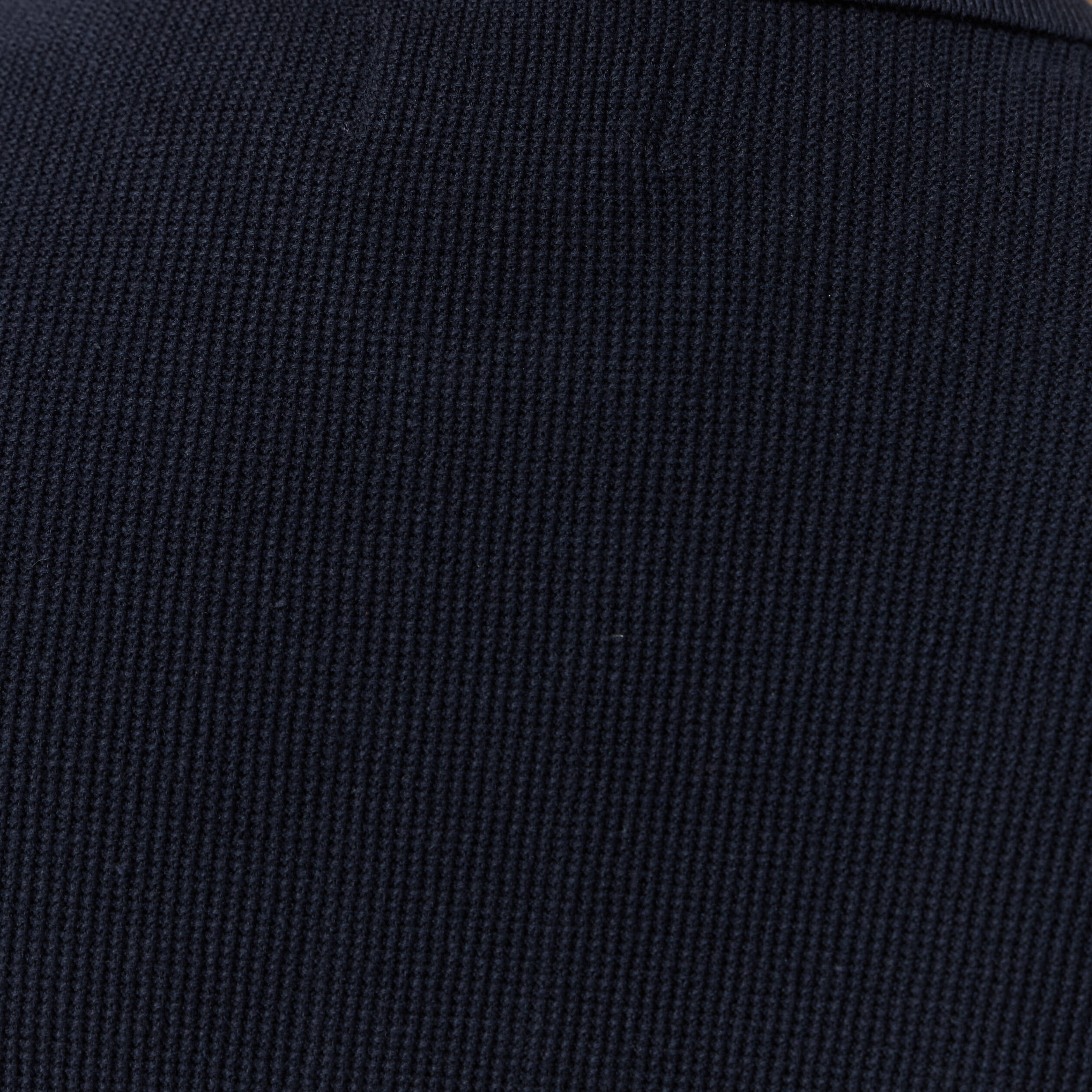 Pull droit col polo manches longues bleu marine homme