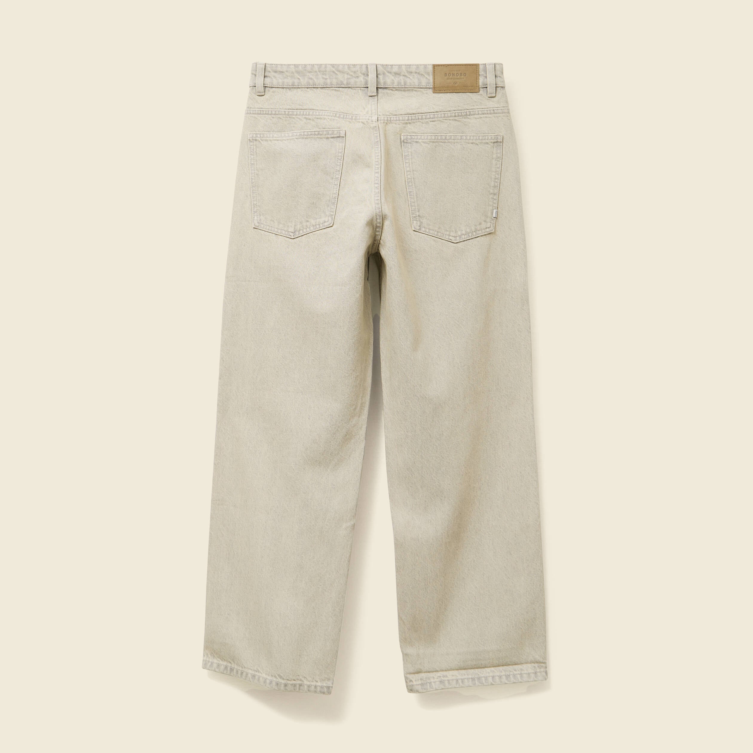 Jeans large 5 poches longueur 32 denim beige homme