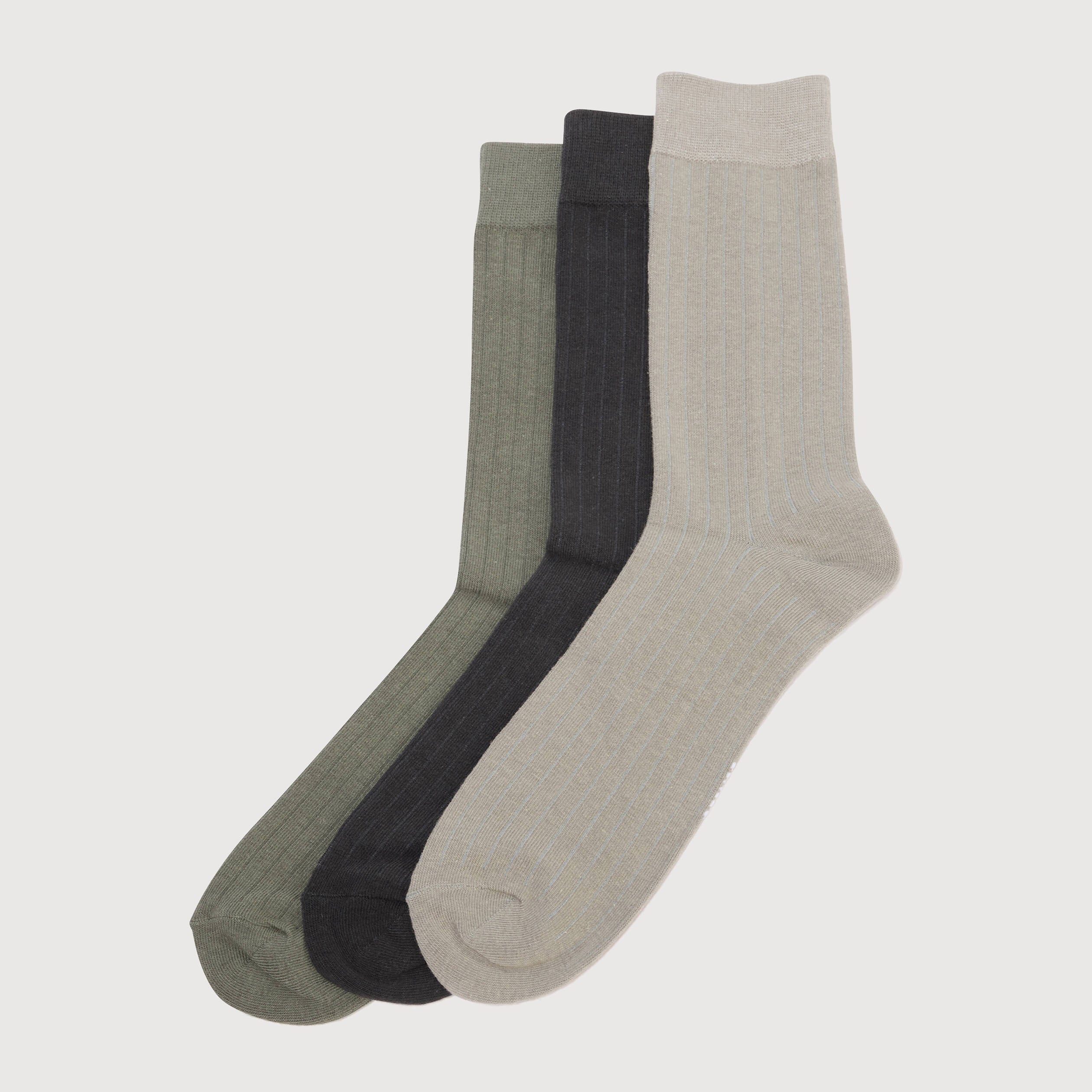 Lot de 5 paires chaussettes hautes vert kaki homme