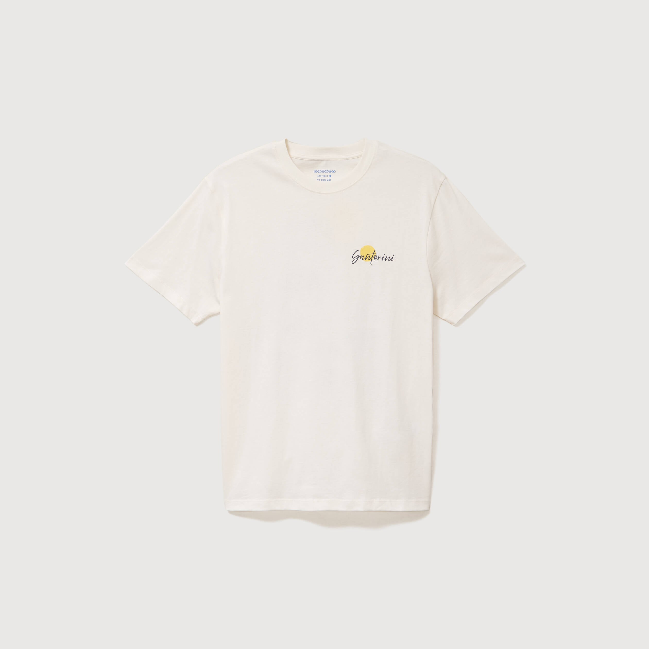 T-shirt droit en coton col rond ecru homme