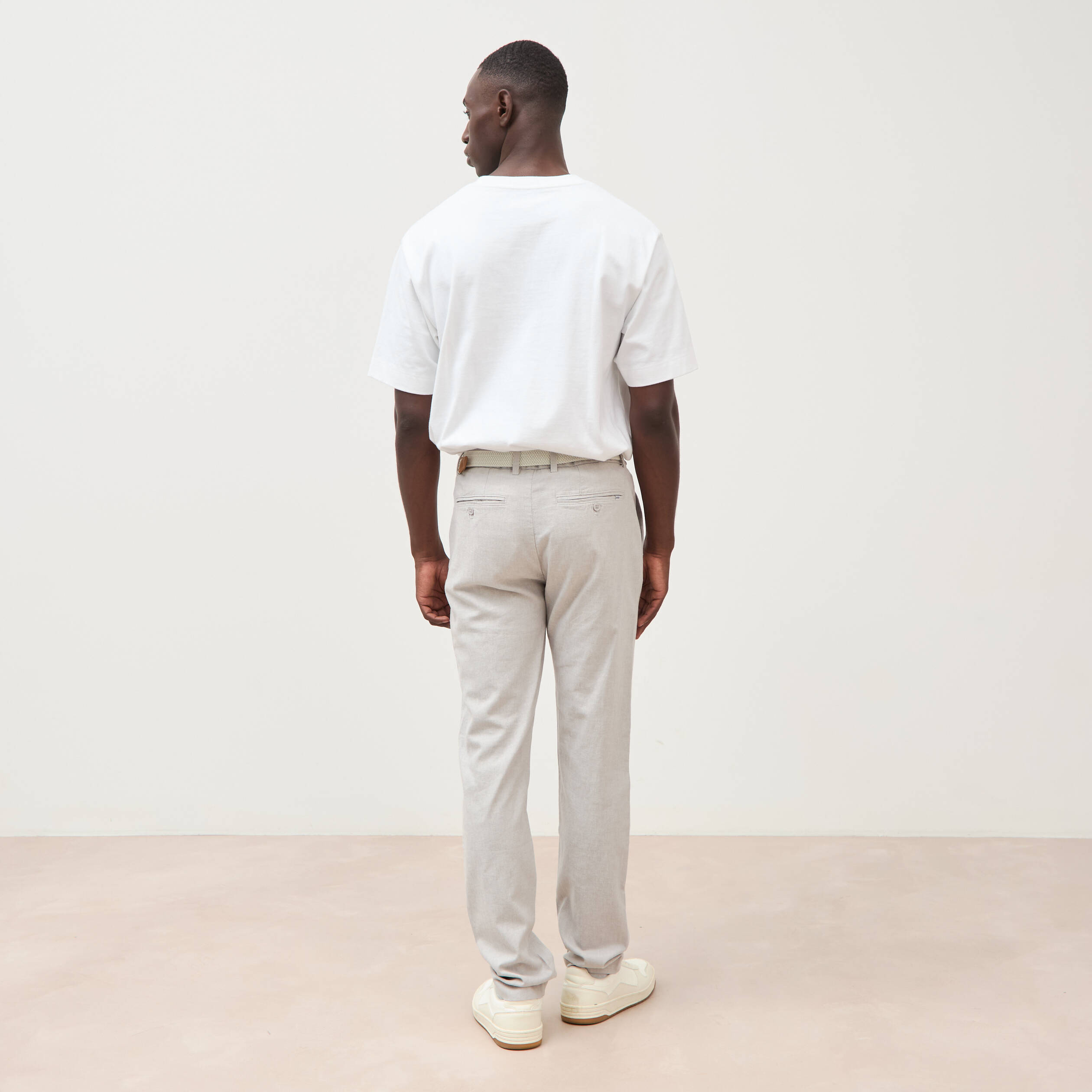 Chino coupe droite longueur 32 gris homme